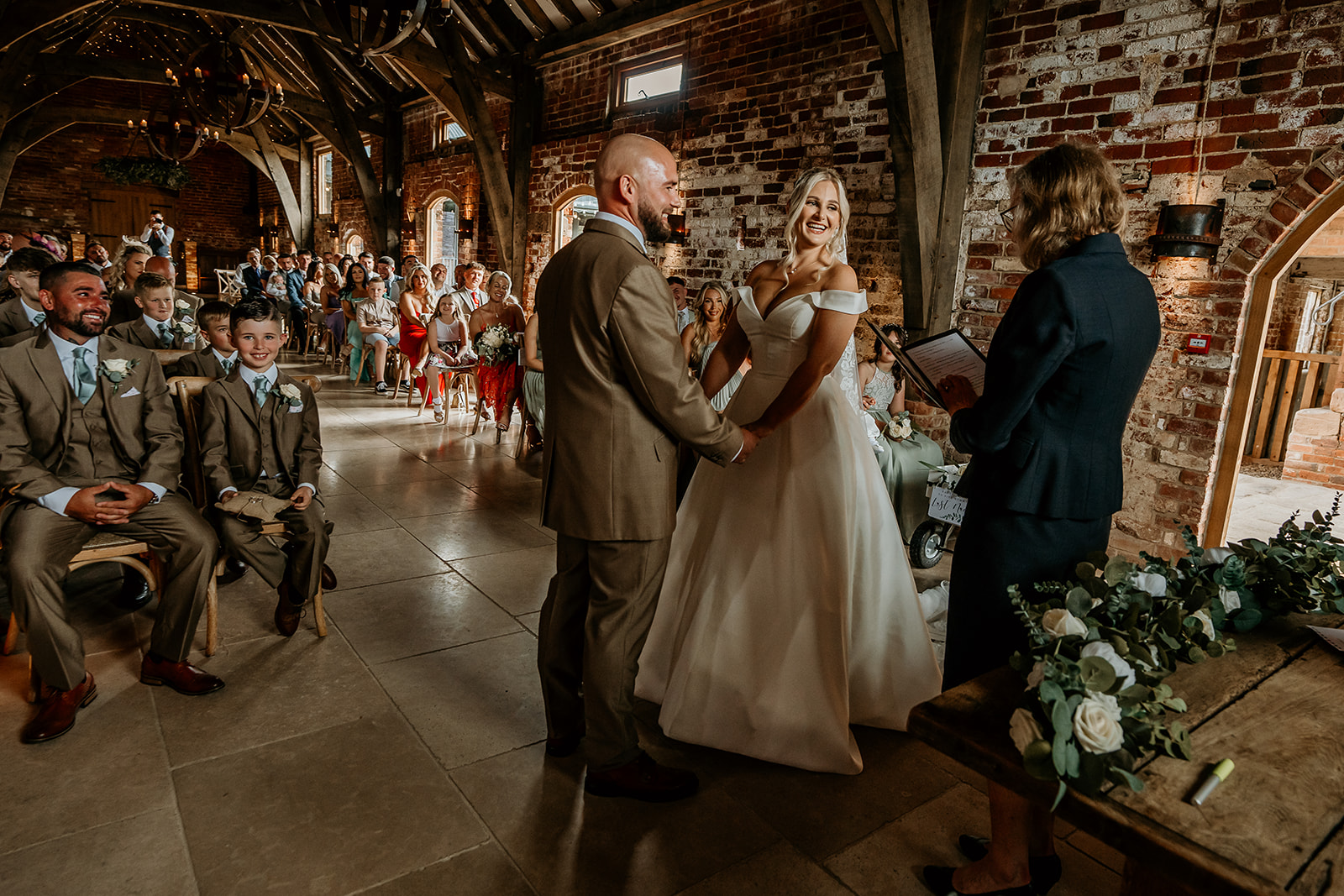 bride and groom ceremony at grangefields