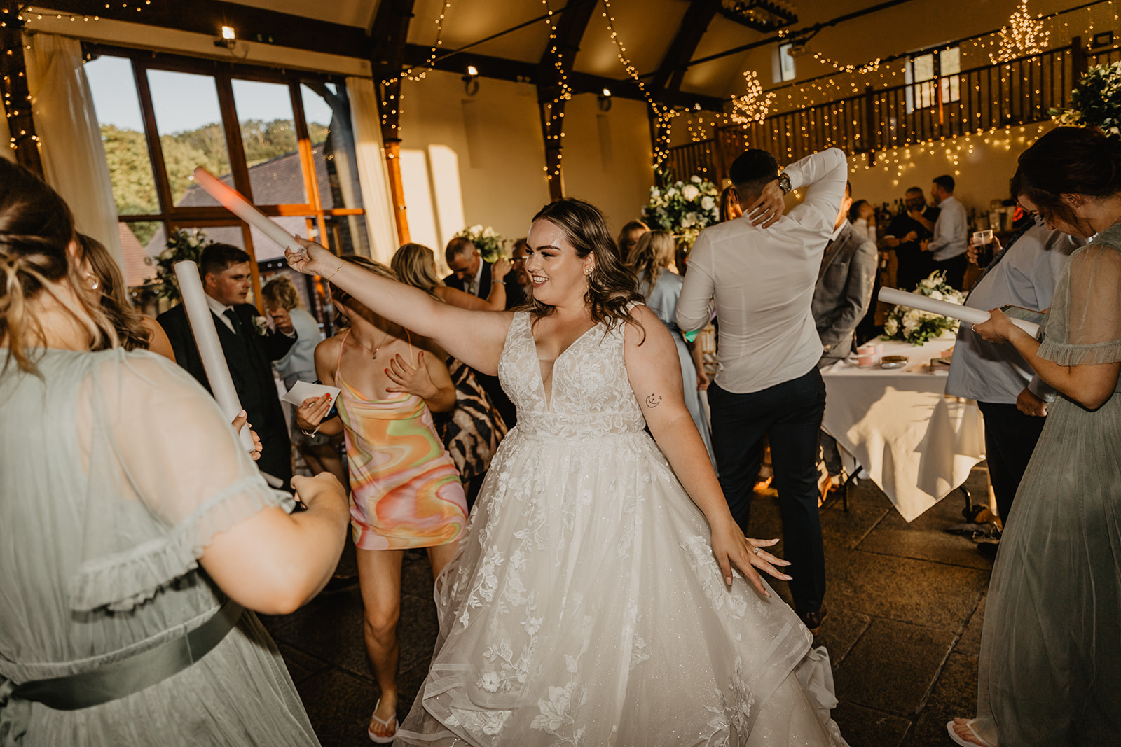 Bride and Groom dance at a Long Furlong Barn Wedding in Worthing, Sussex. By Olive Joy Photography.