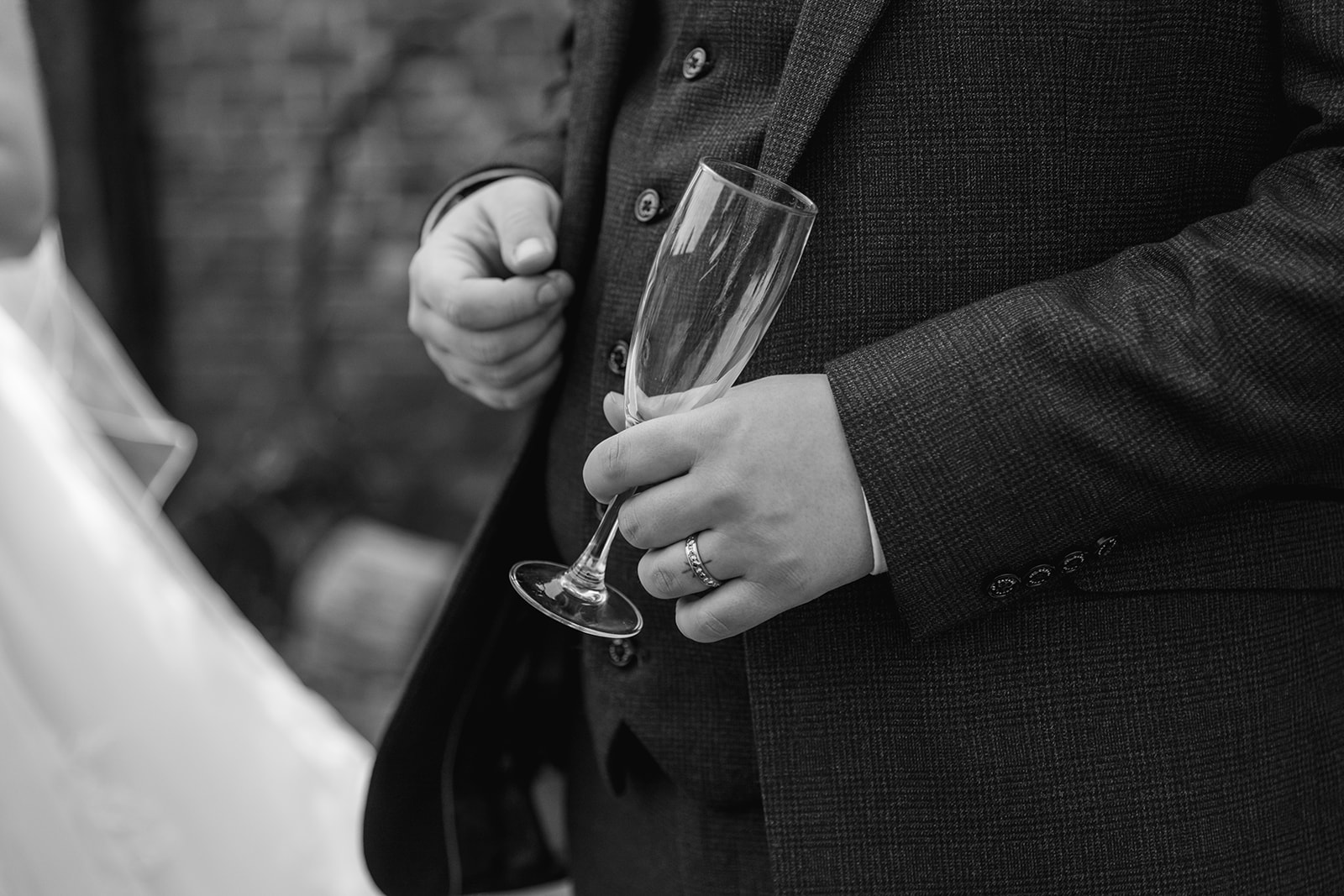 Groom at a Long Furlong Barn Wedding in Worthing, Sussex. By Olive Joy Photography.