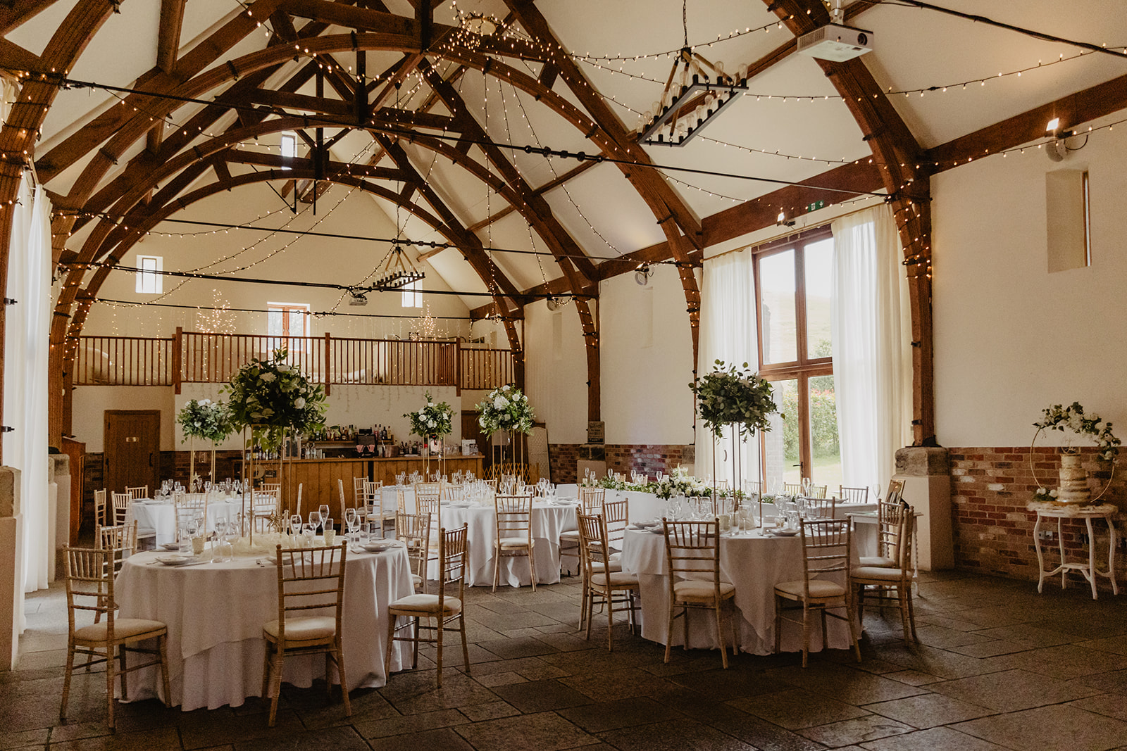 Reception at a Long Furlong Barn Wedding in Worthing, Sussex. By Olive Joy Photography.