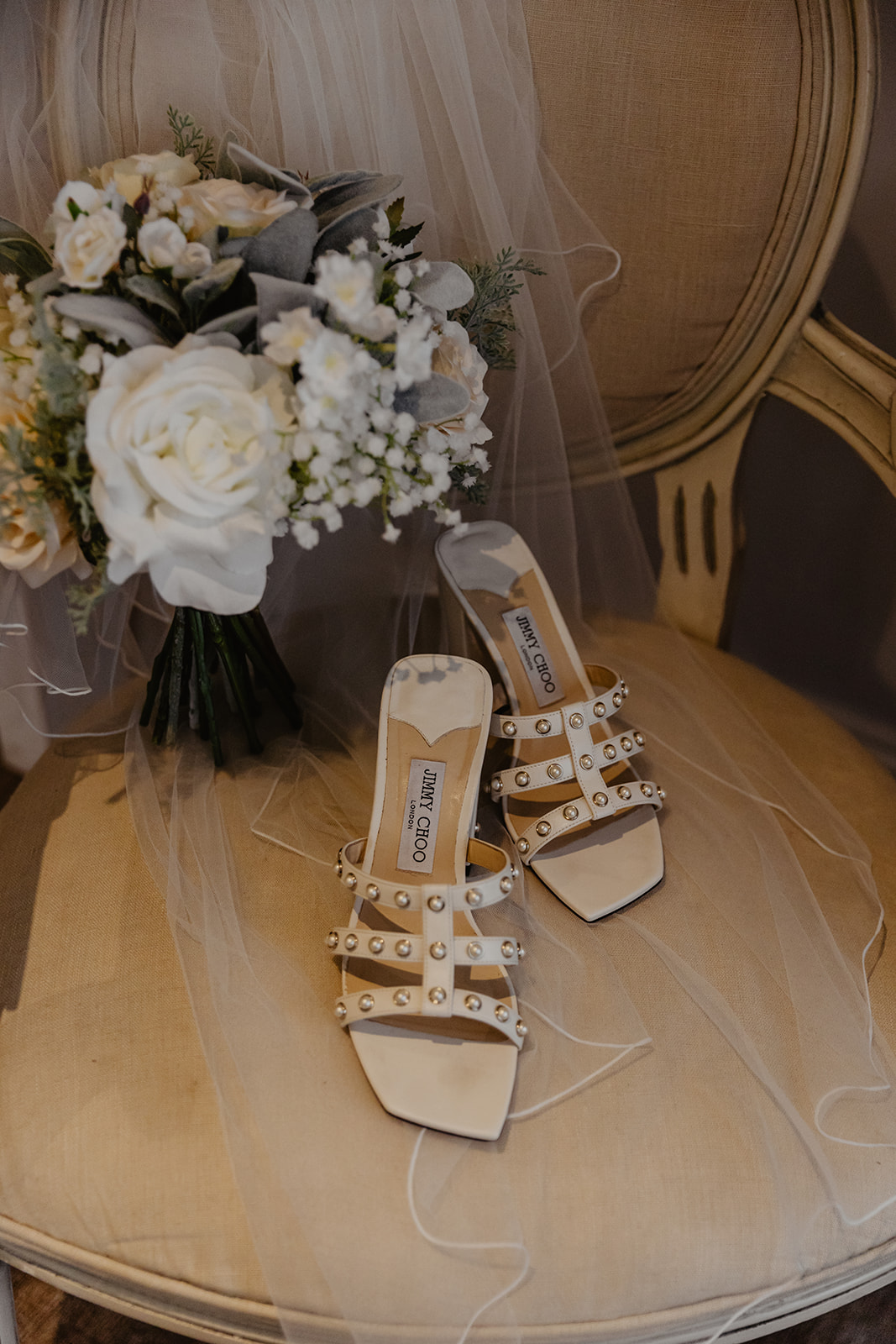 Wedding shoes at a Long Furlong Barn Wedding in Worthing, Sussex. By Olive Joy Photography.
