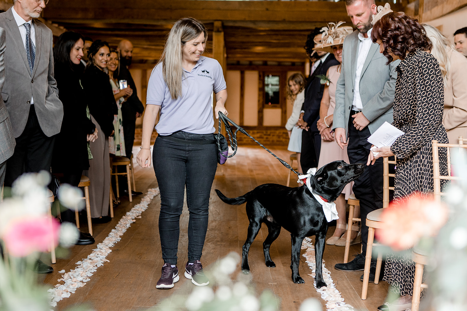 the wedding couple's dog as the ring bearer