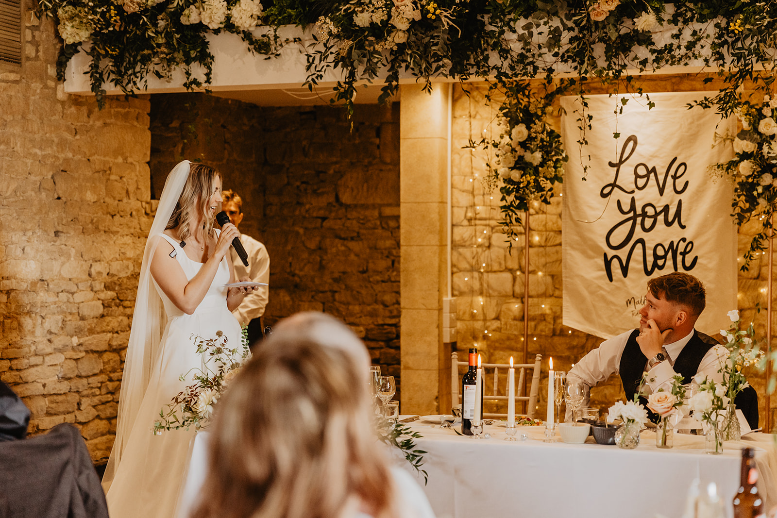 Bride at a Great Tythe Barn Wedding, Cotswolds. By Olive Joy Photography.