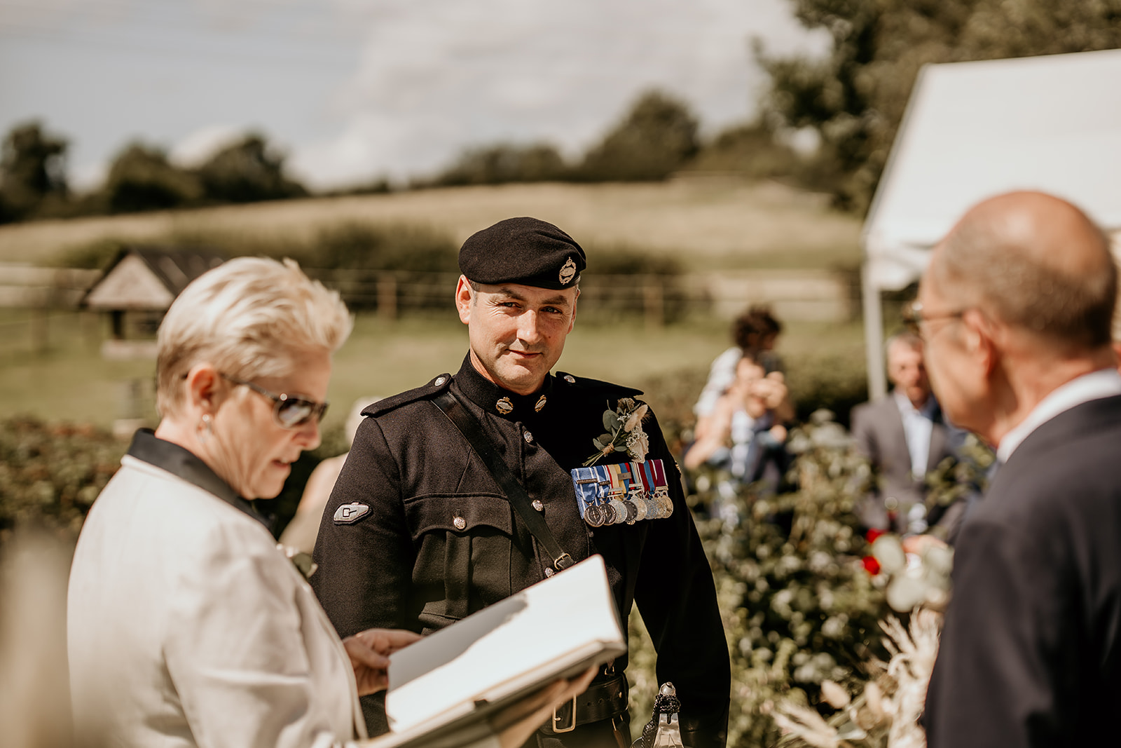 military groom on wedding day
