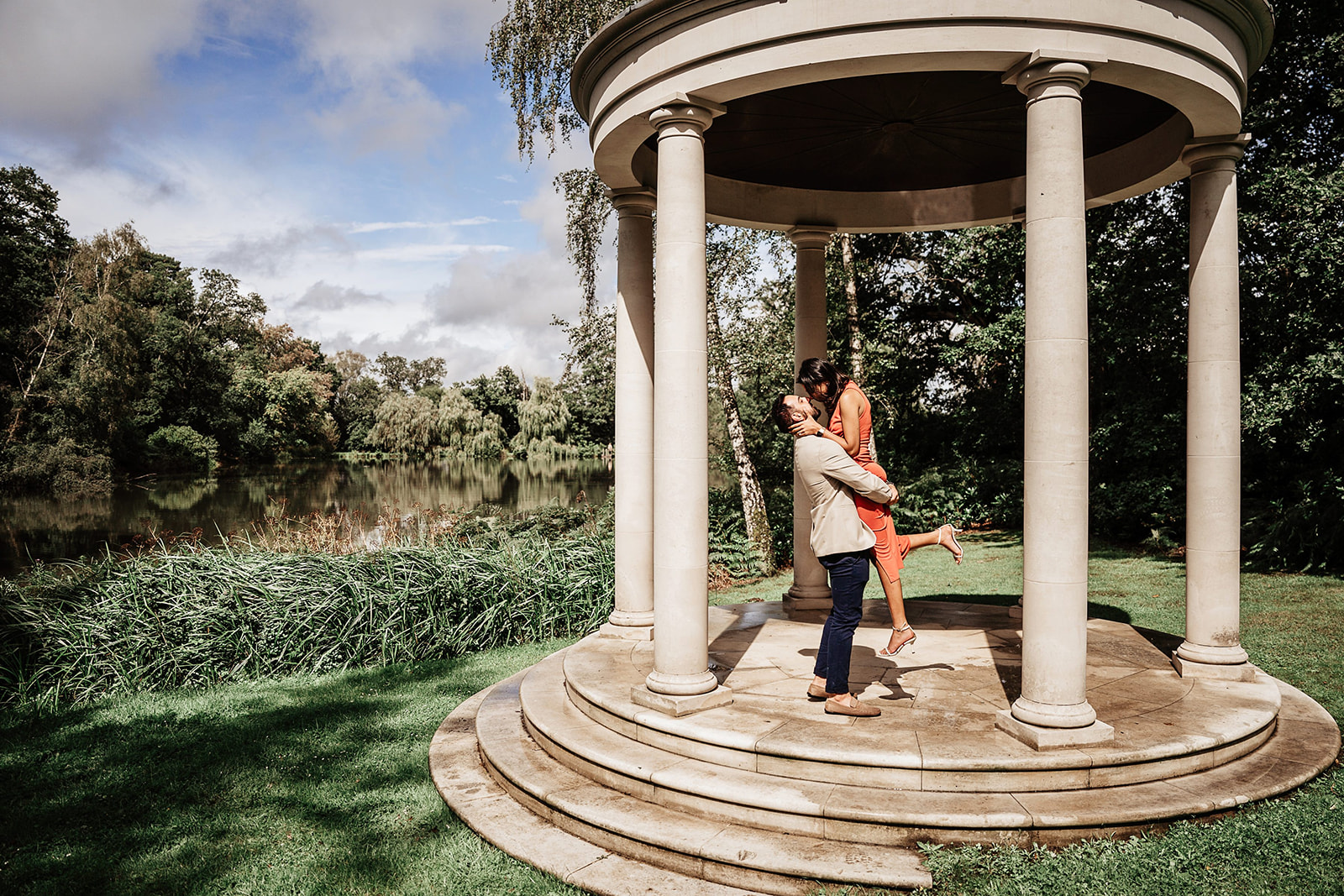 Engagement proposal photography at Heckfield Place