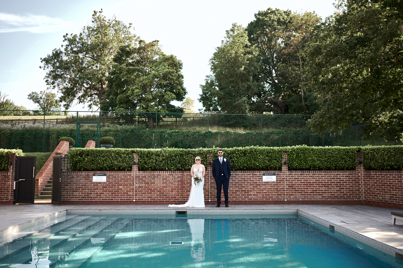 Talbooth House & Spa Wedding - Rachel Reeve Photography Couple by Pool