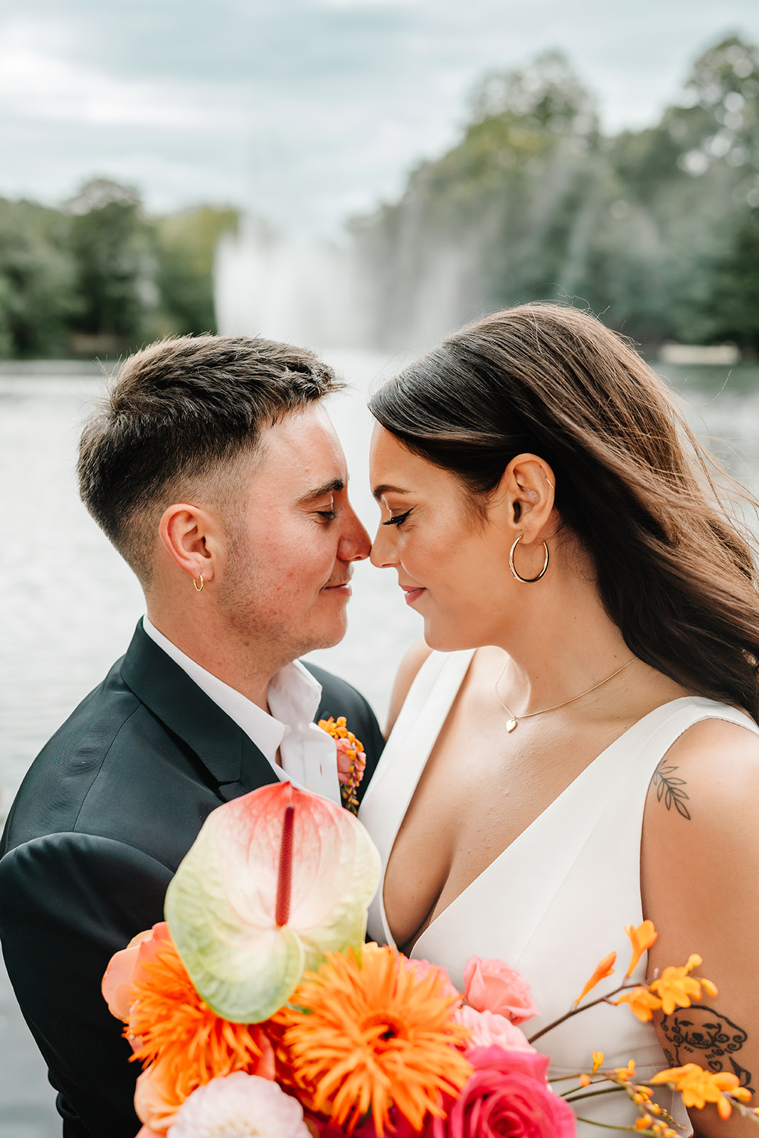 LGBTQ wedding couple in Hackney during couple portraits