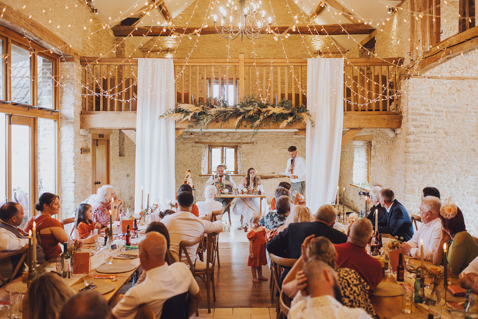 Autumn inspired wedding in August at Kingscote Barn