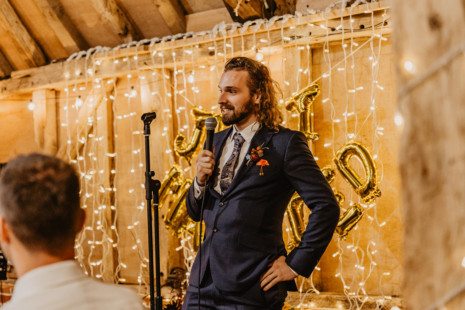 Best man speech at a wedding at Gilbert White's Hampshire. By OliveJoy Photography.