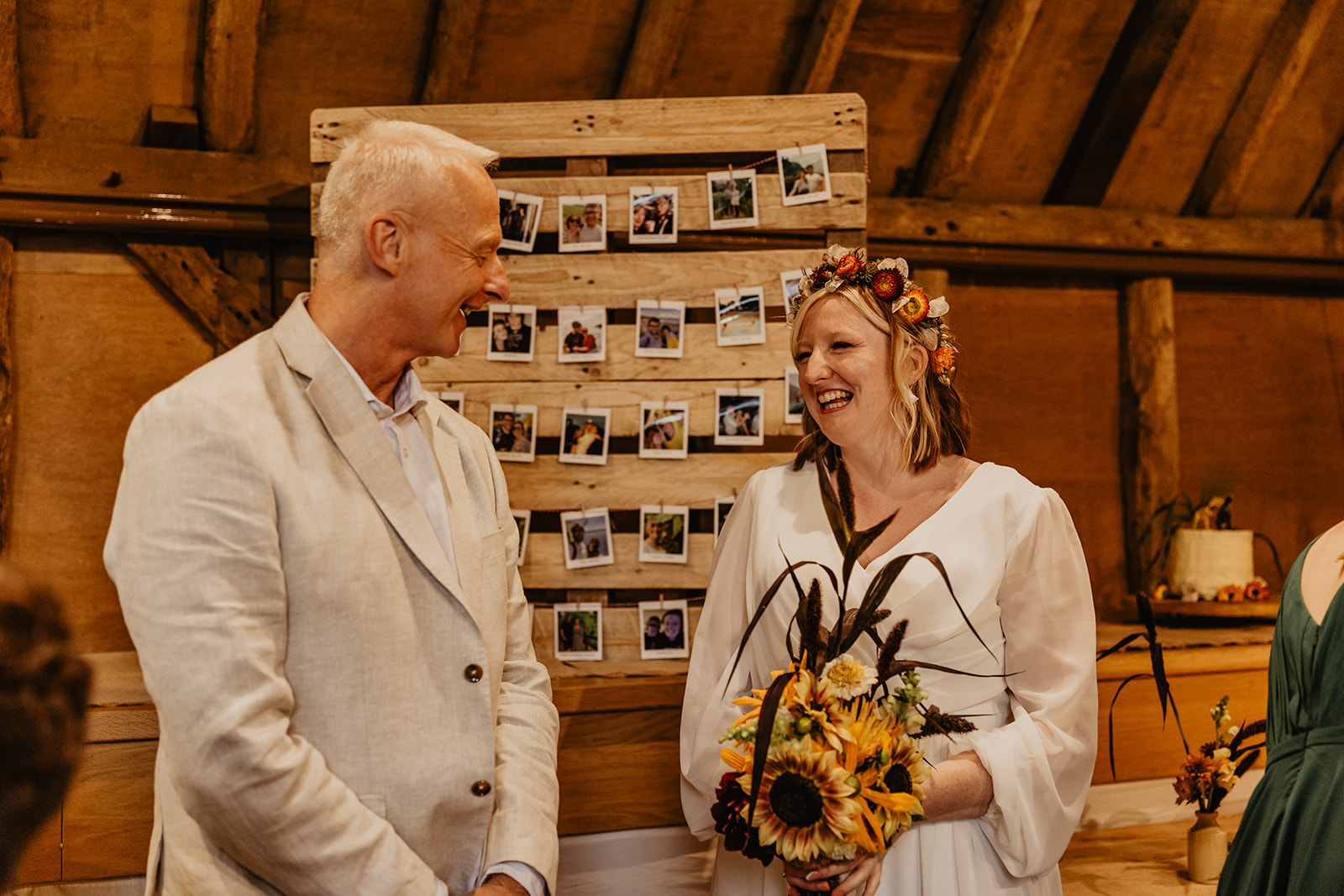 Bride and father at a wedding at Gilbert White's Hampshire. By OliveJoy Photography.