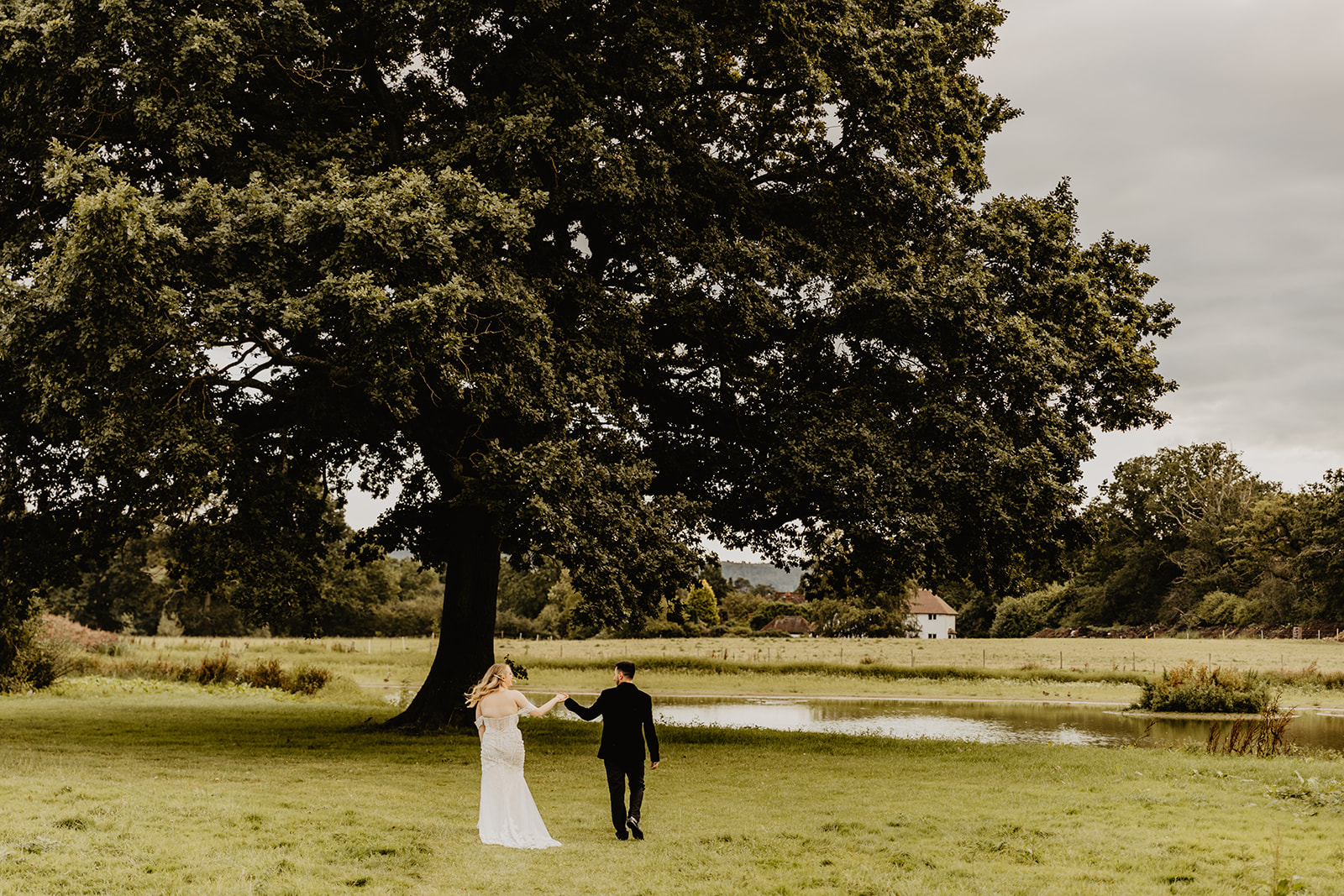 Bride and groom couples portraits at a Southlands barn wedding, Sussex. Photo by OliveJoy Photography.