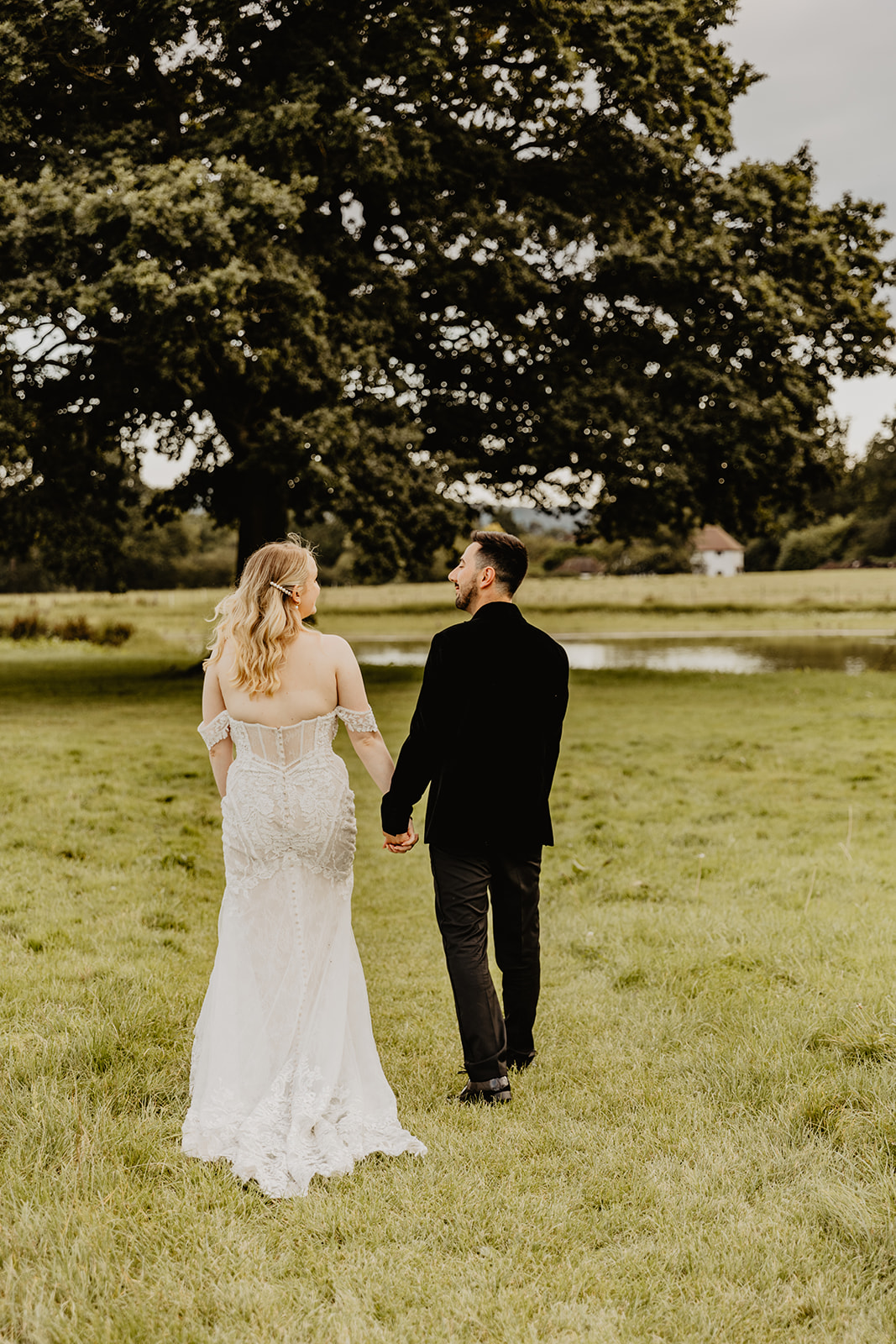 Bride and groom portraits at a Southlands barn wedding, Sussex. Photo by OliveJoy Photography.