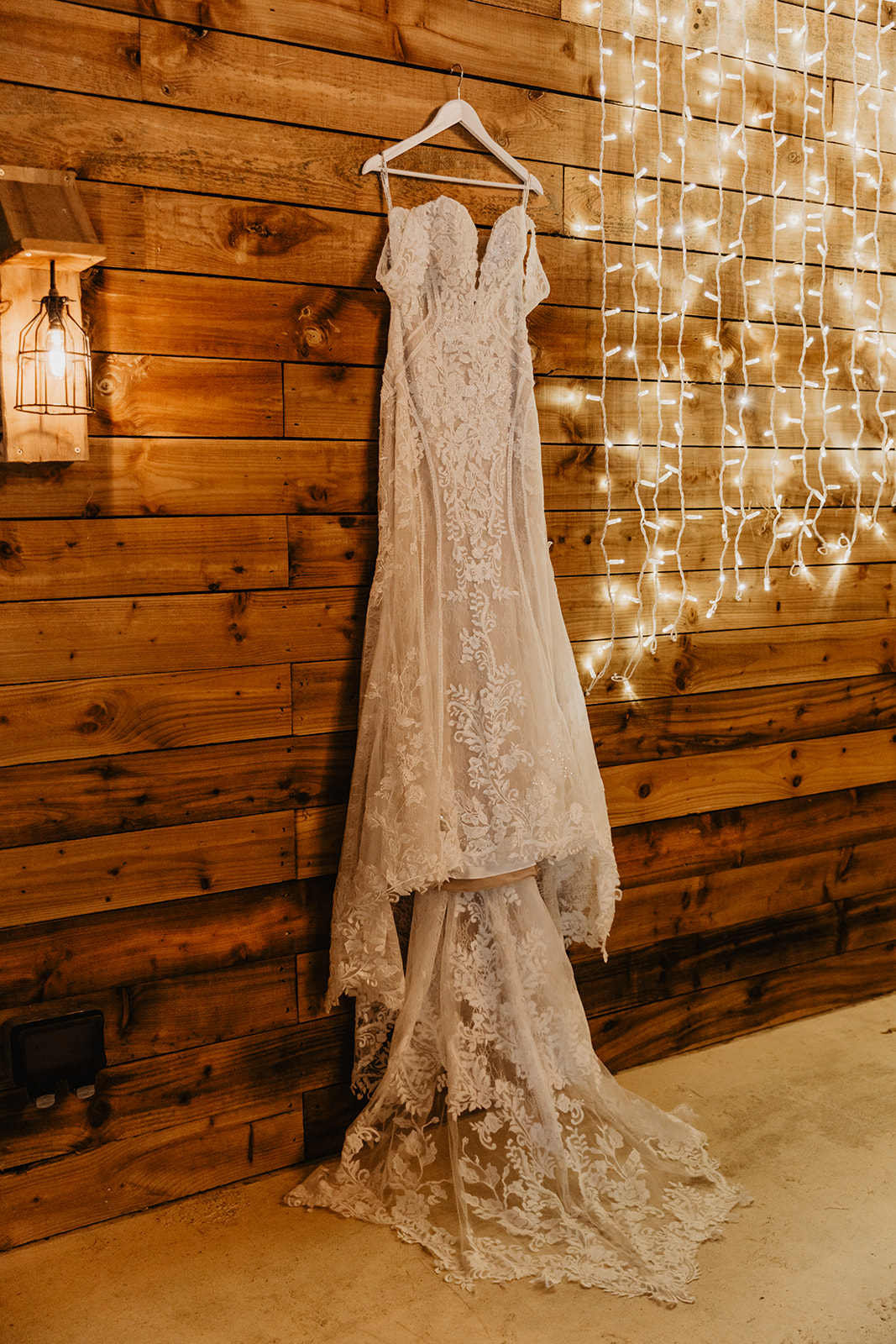 Bride's wedding dress at a Southlands barn wedding, Sussex. Photo by OliveJoy Photography.