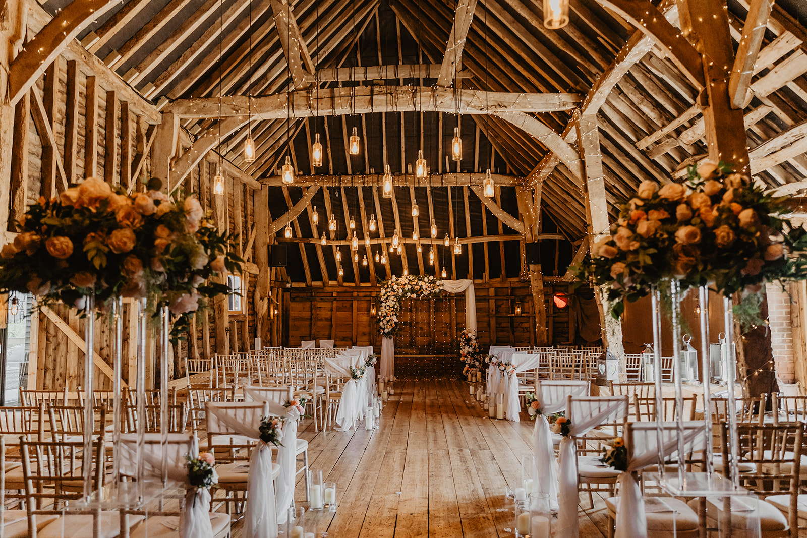 Ceremony room at a Southlands barn wedding, Sussex. Photo by OliveJoy Photography.