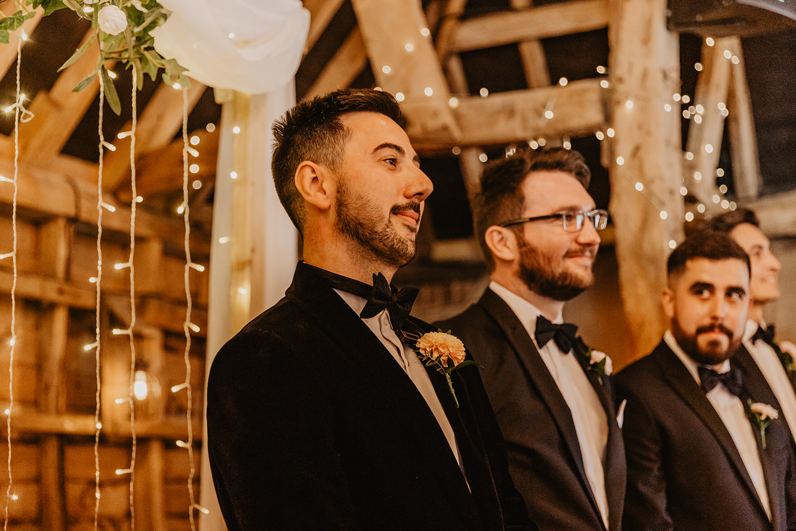 Groom at a Southlands barn wedding, Sussex. Photo by OliveJoy Photography.