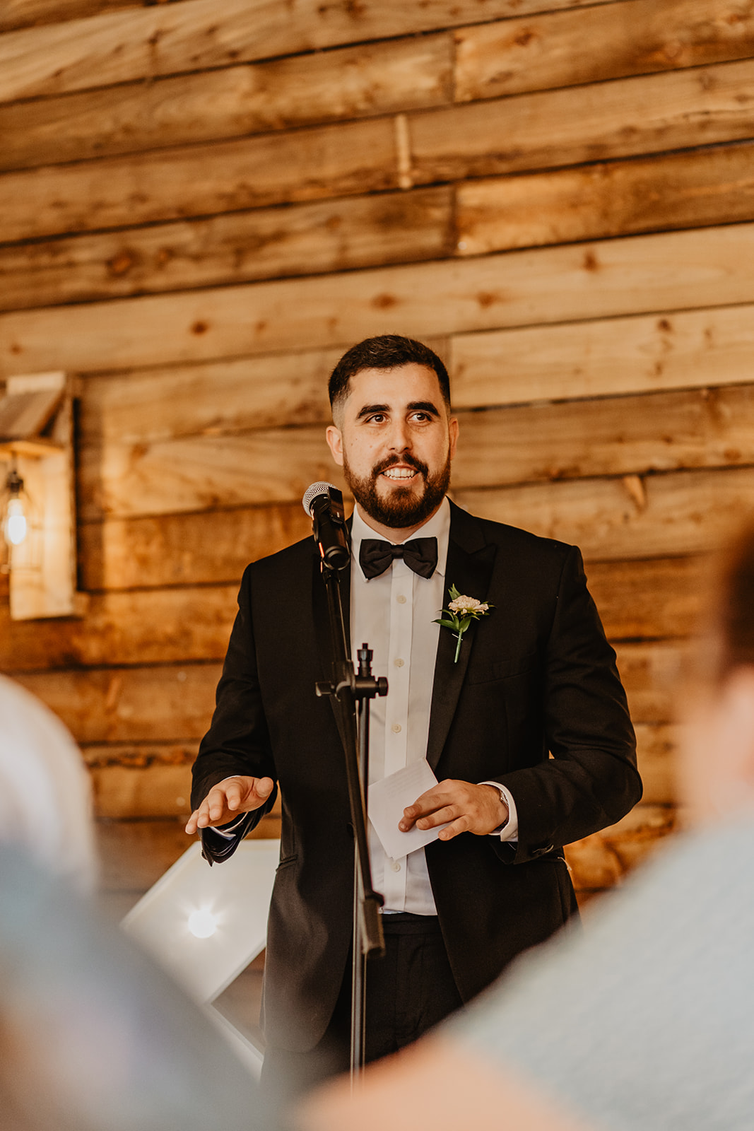 Speeches at a Southlands barn wedding, Sussex. Photo by OliveJoy Photography.