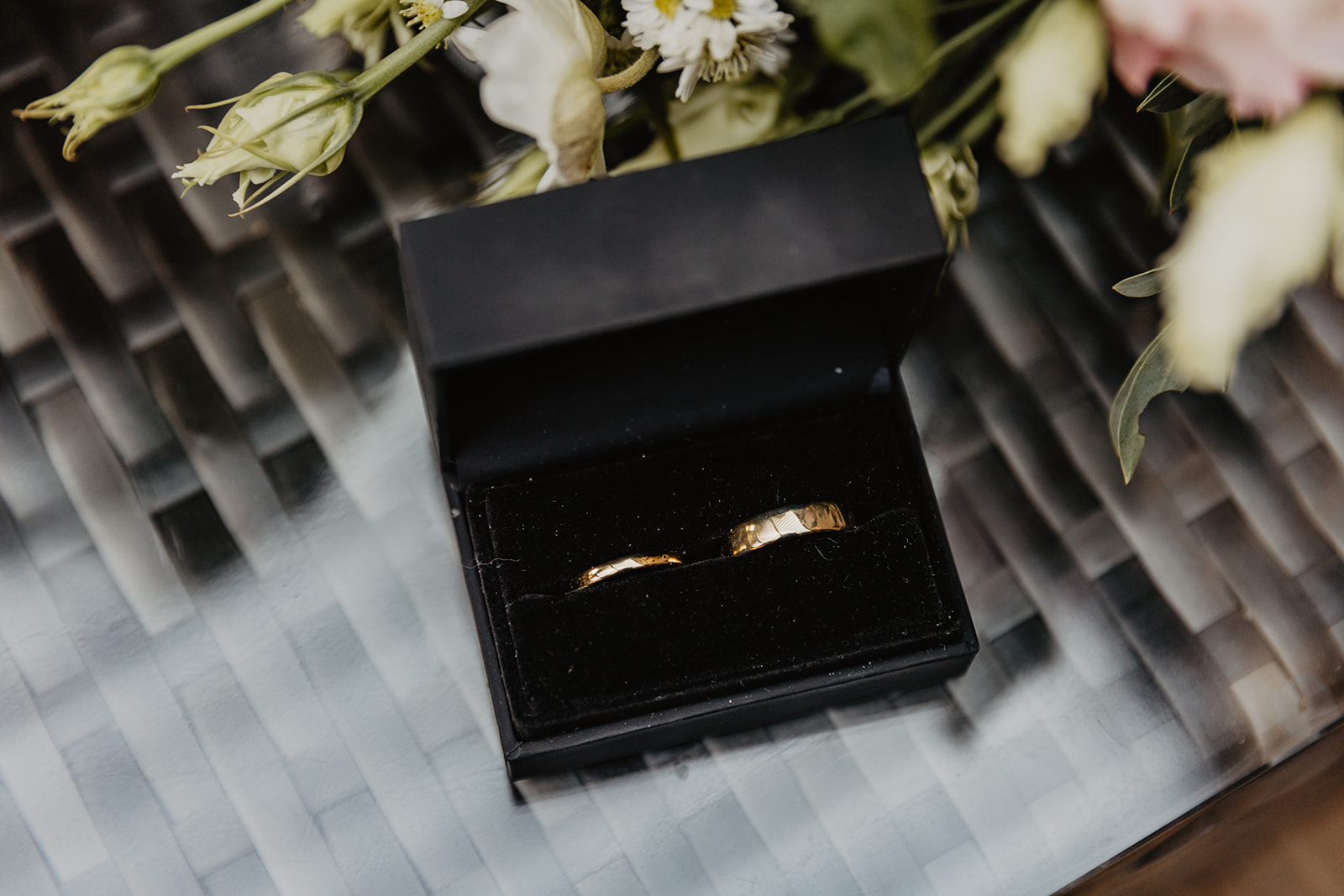 Wedding rings at a Southlands barn wedding, Sussex. Photo by OliveJoy Photography.