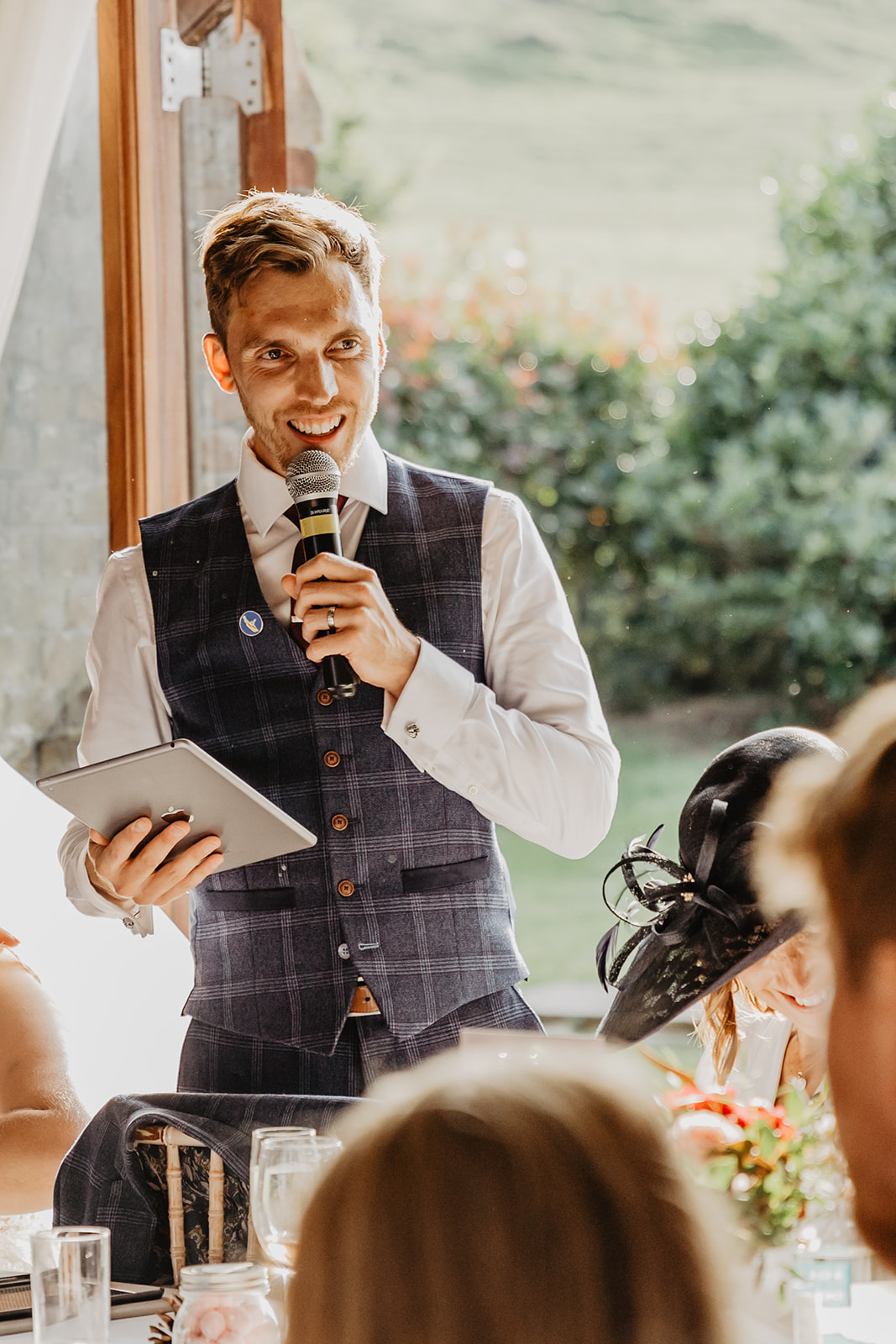 Groom speech at a wedding at Long Furlong Barn, Sussex. By OliveJoy Photography