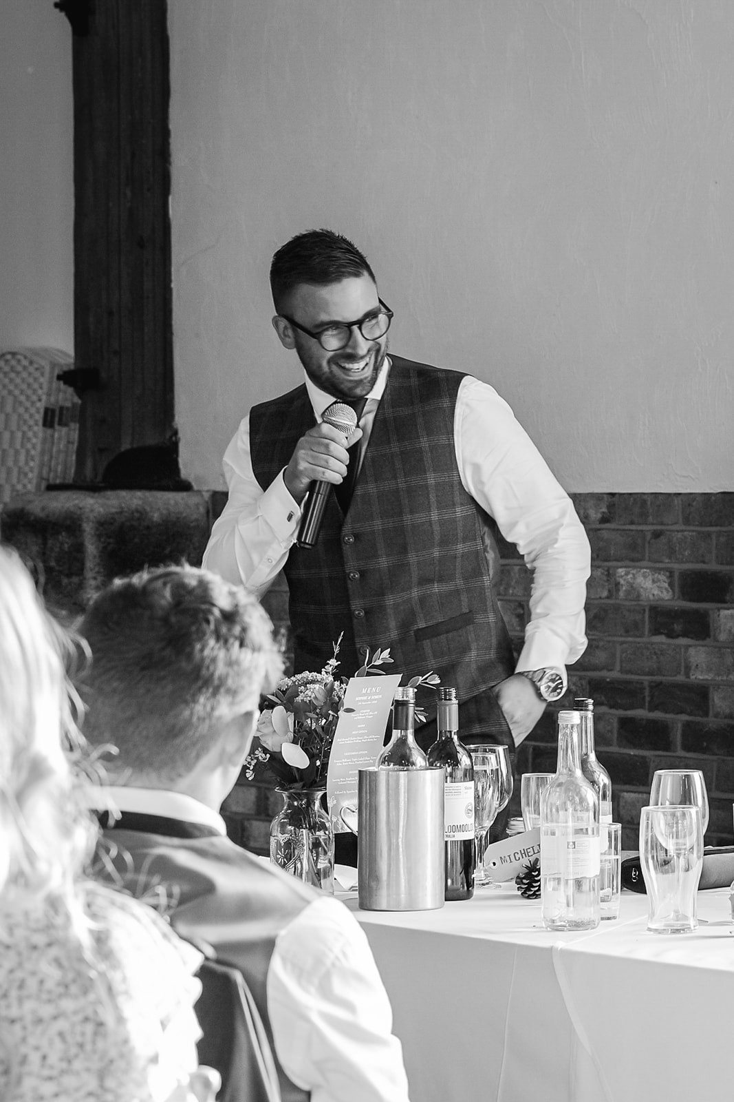 Speeches at a wedding at Long Furlong Barn, Sussex. By OliveJoy Photography