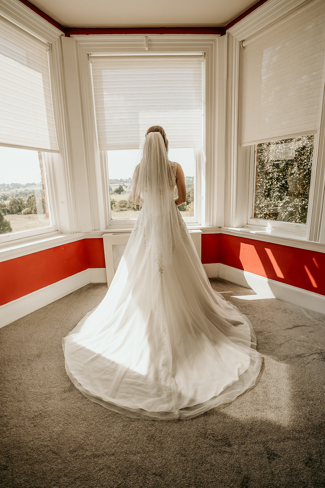 Bride in bridal room at shottle Hall