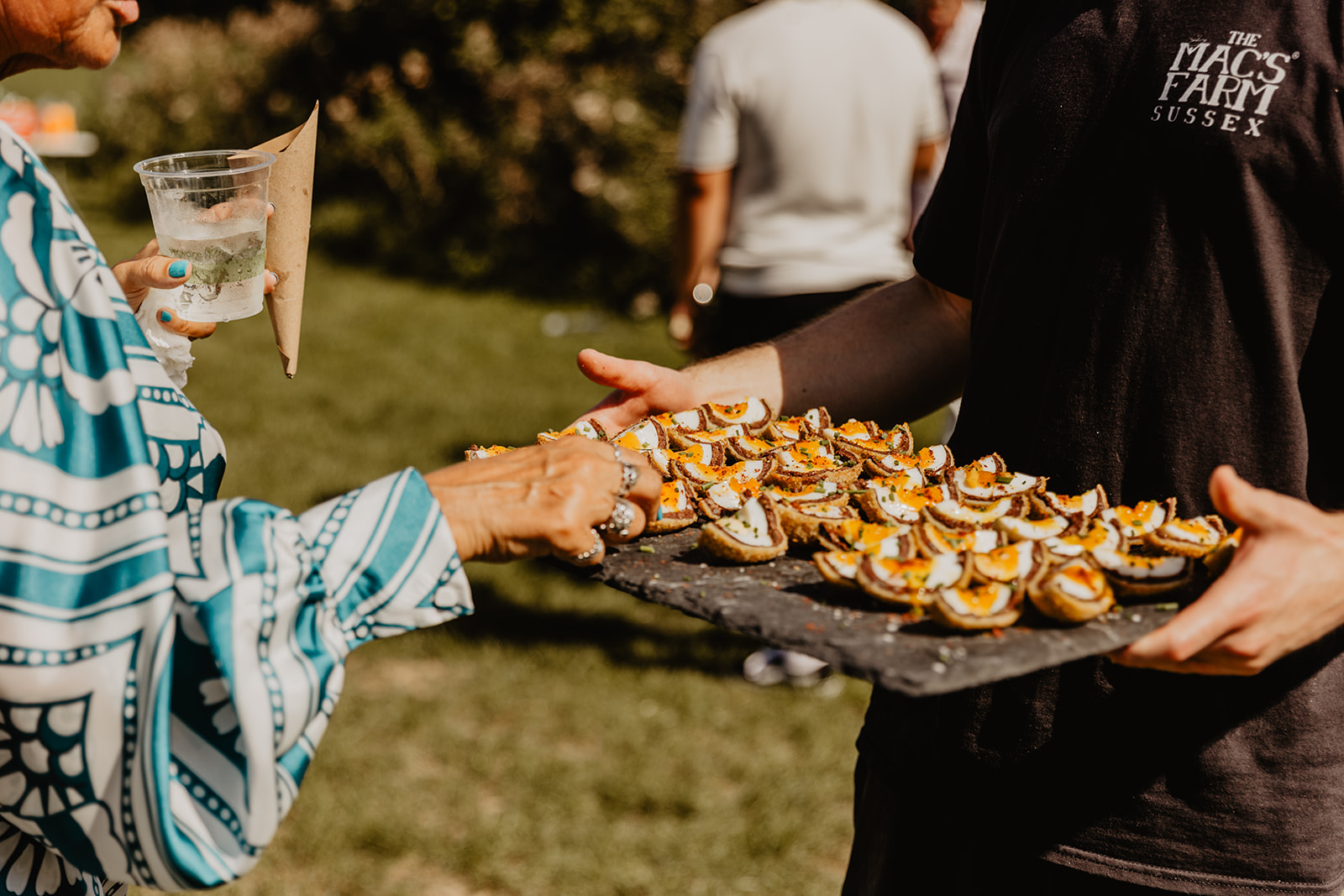 Wedding food at a wedding at Mac's Farm in Sussex. By OliveJoy Photography.