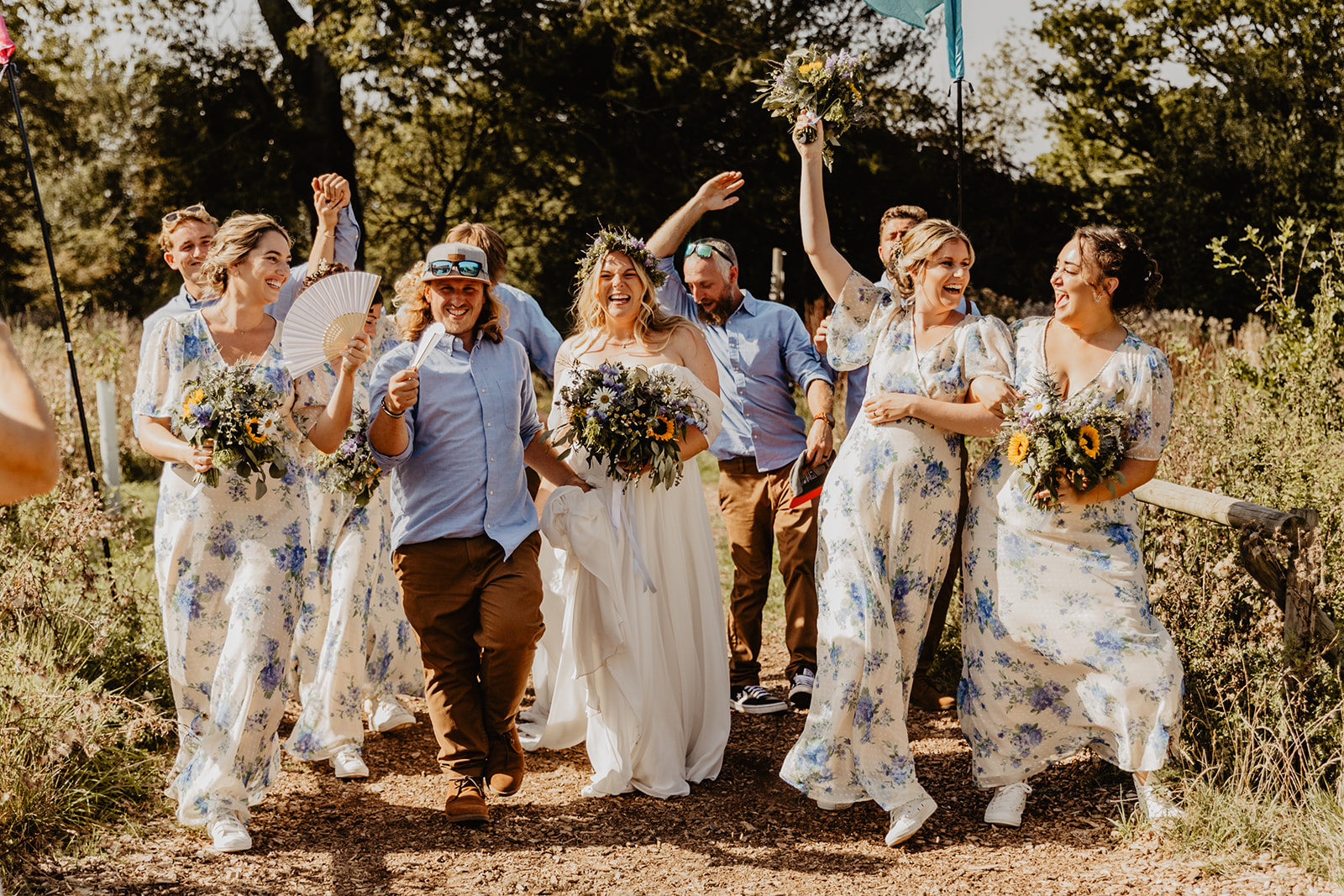 Wedding party photos at a wedding at Mac's Farm in Sussex. By OliveJoy Photography.