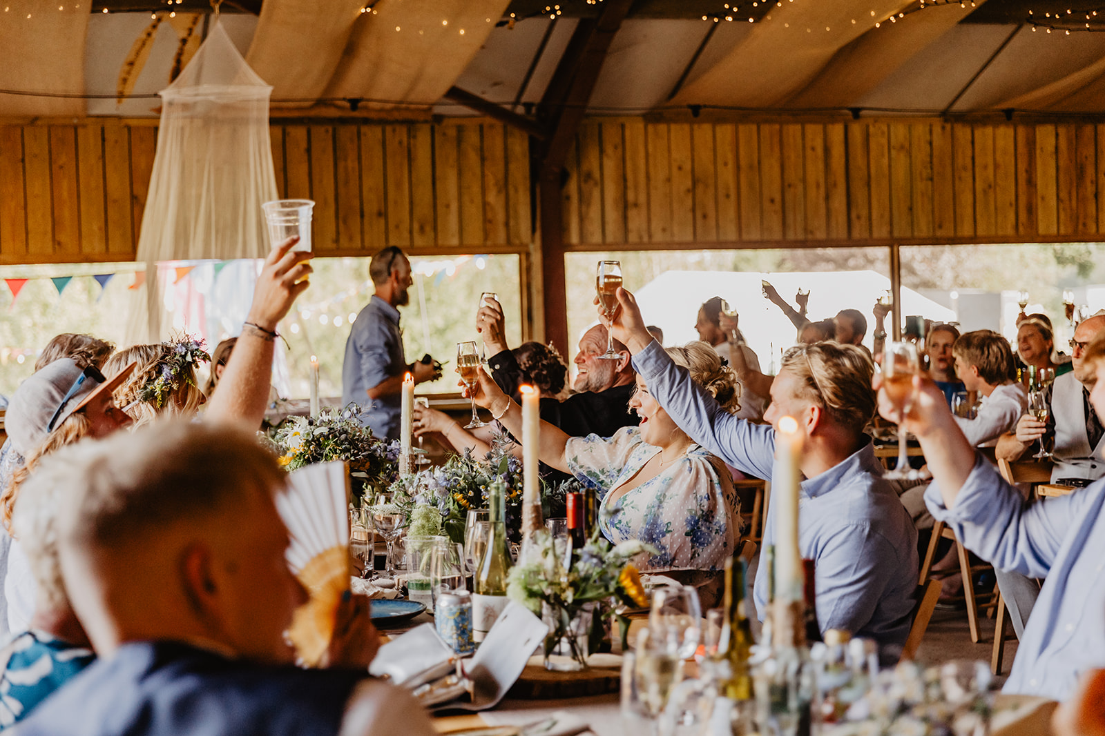 Wedding speeches at a wedding at Mac's Farm in Sussex. By OliveJoy Photography.