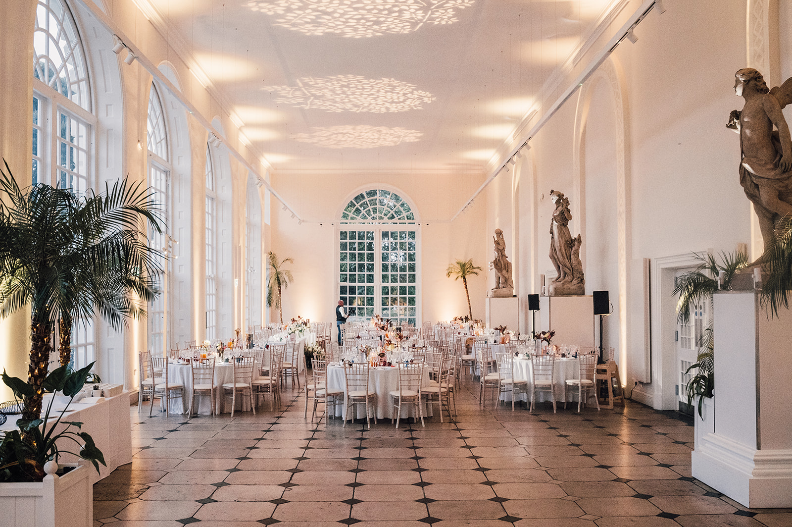 Wedding reception set up at Kew Gardens