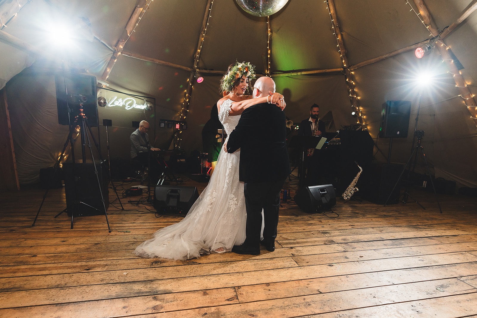 bride and groom first dance at whatton house