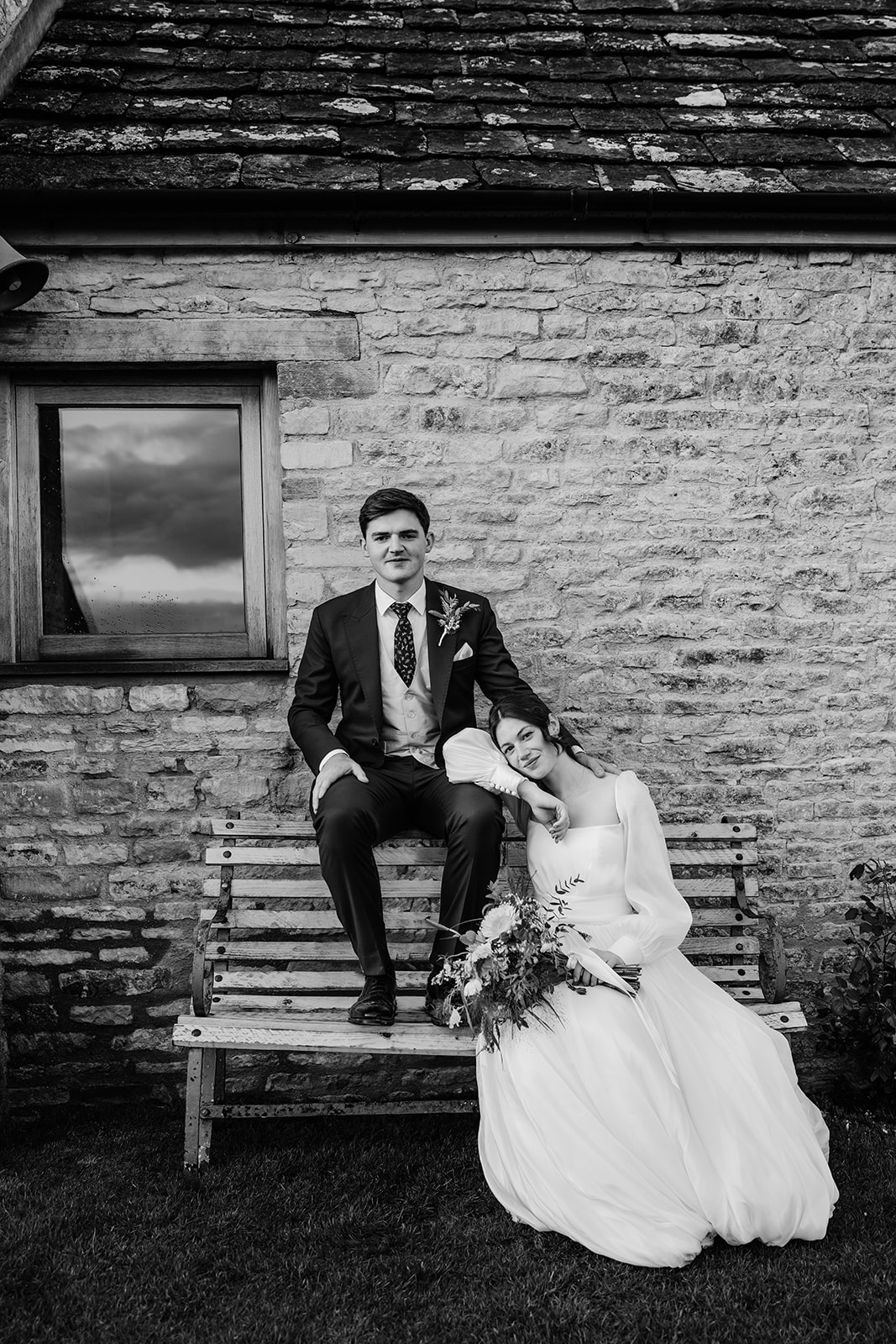 couple during wedding photos at Yard Space Old Gore, Cotswolds wedding photographer