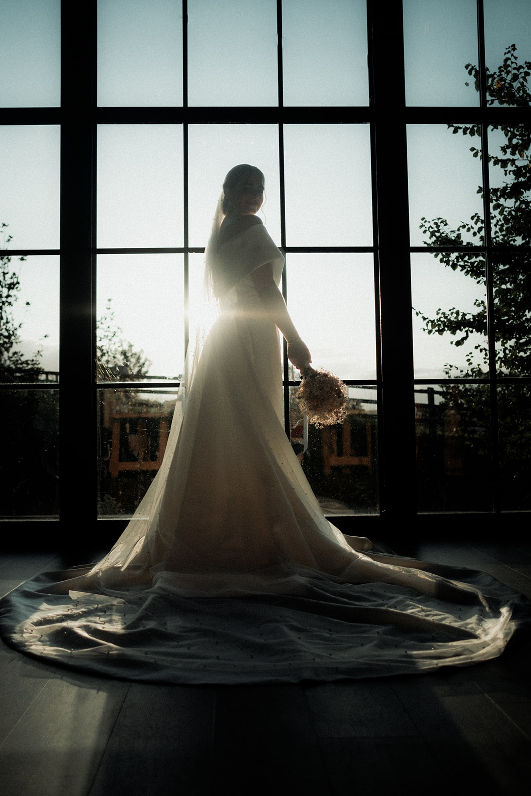 Beautiful Bride during Golden Hour on her wedding day