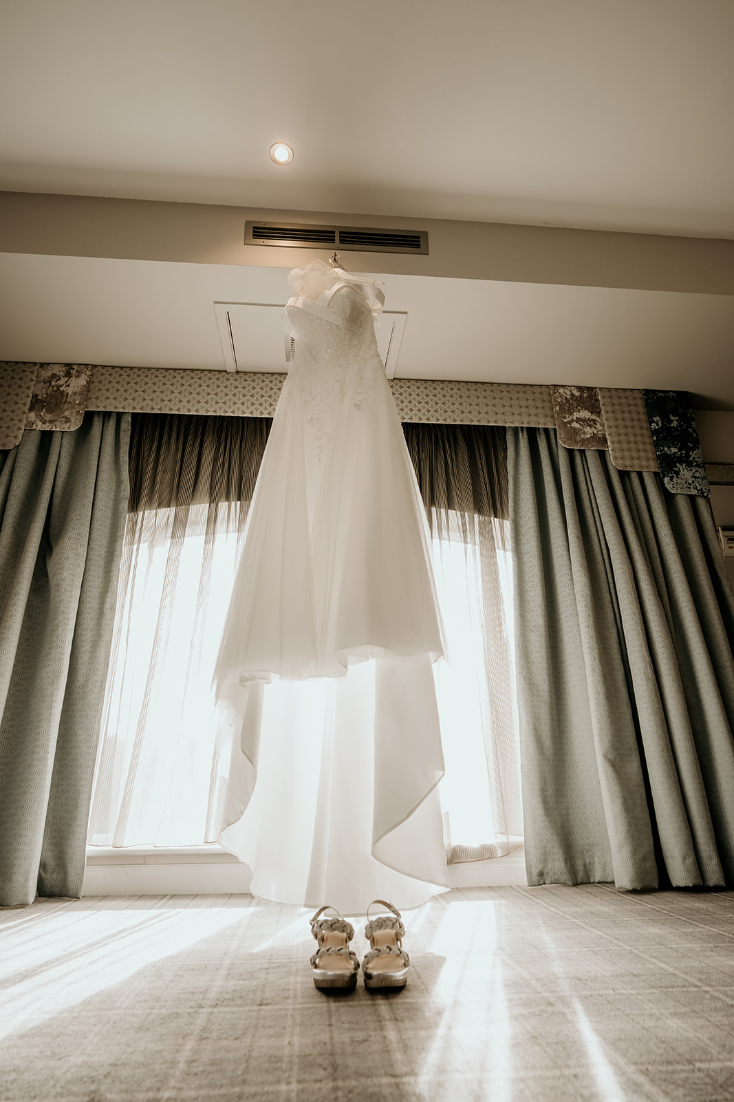 wedding dress at peak edge hotel 