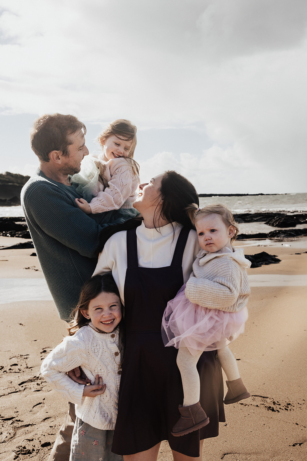 Candid family photography at Bovisand beach in Devon