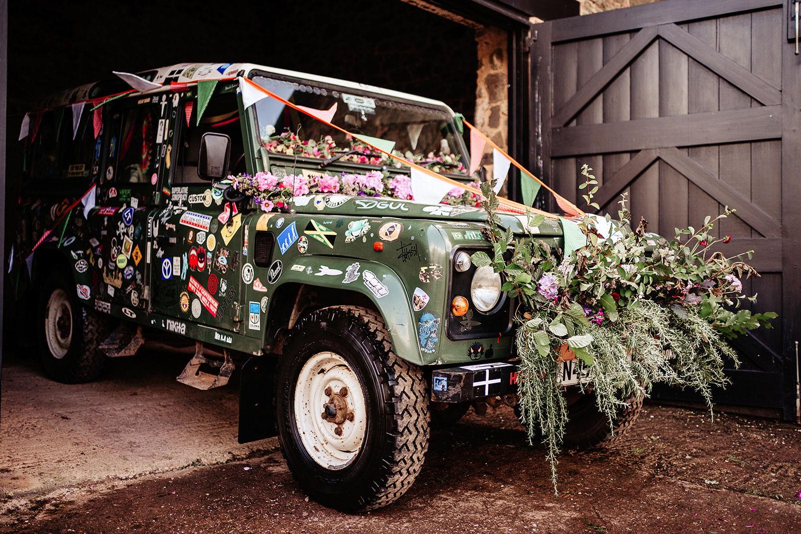 land rover wedding car