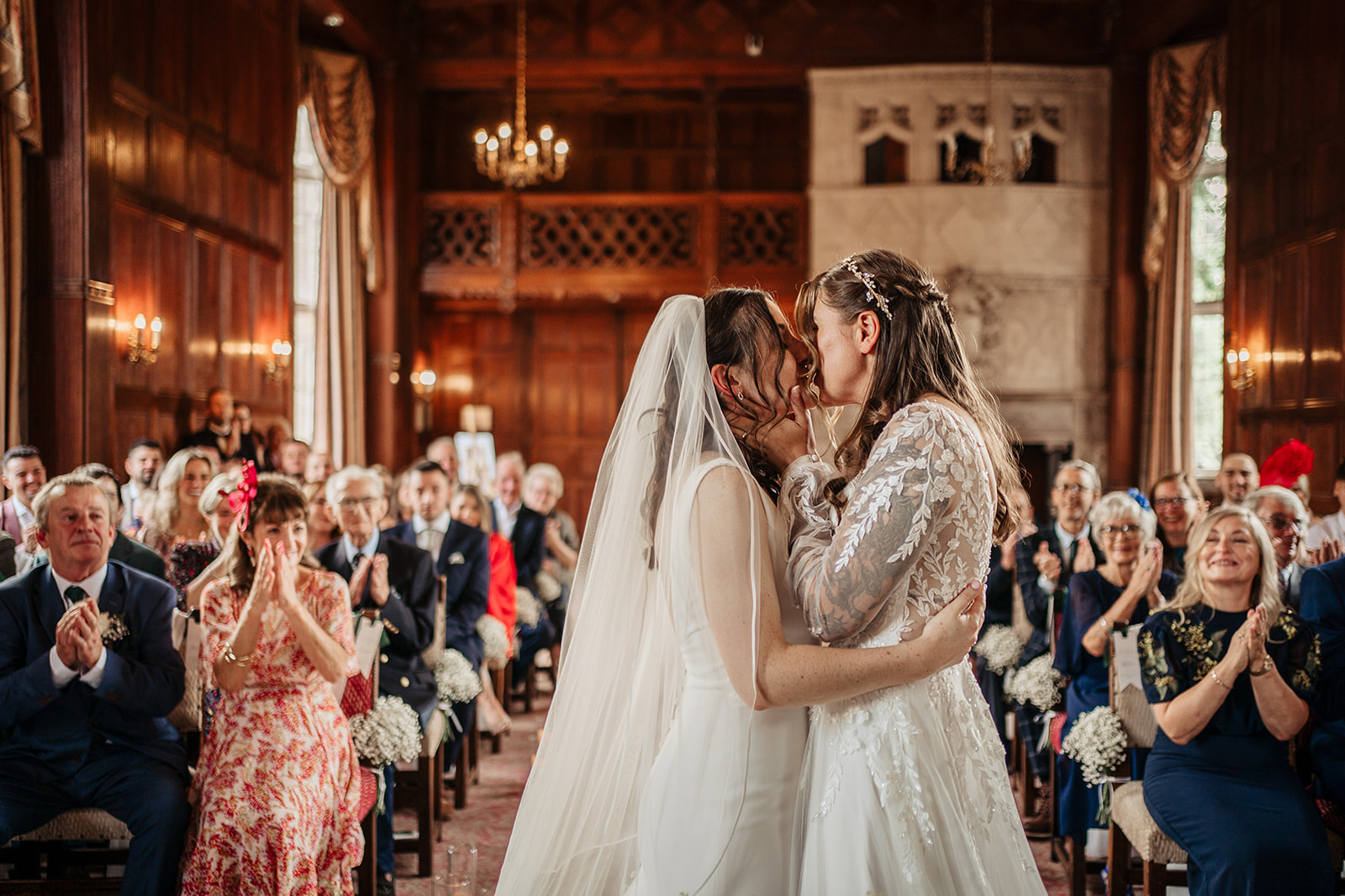 two brides first kiss tylney hall