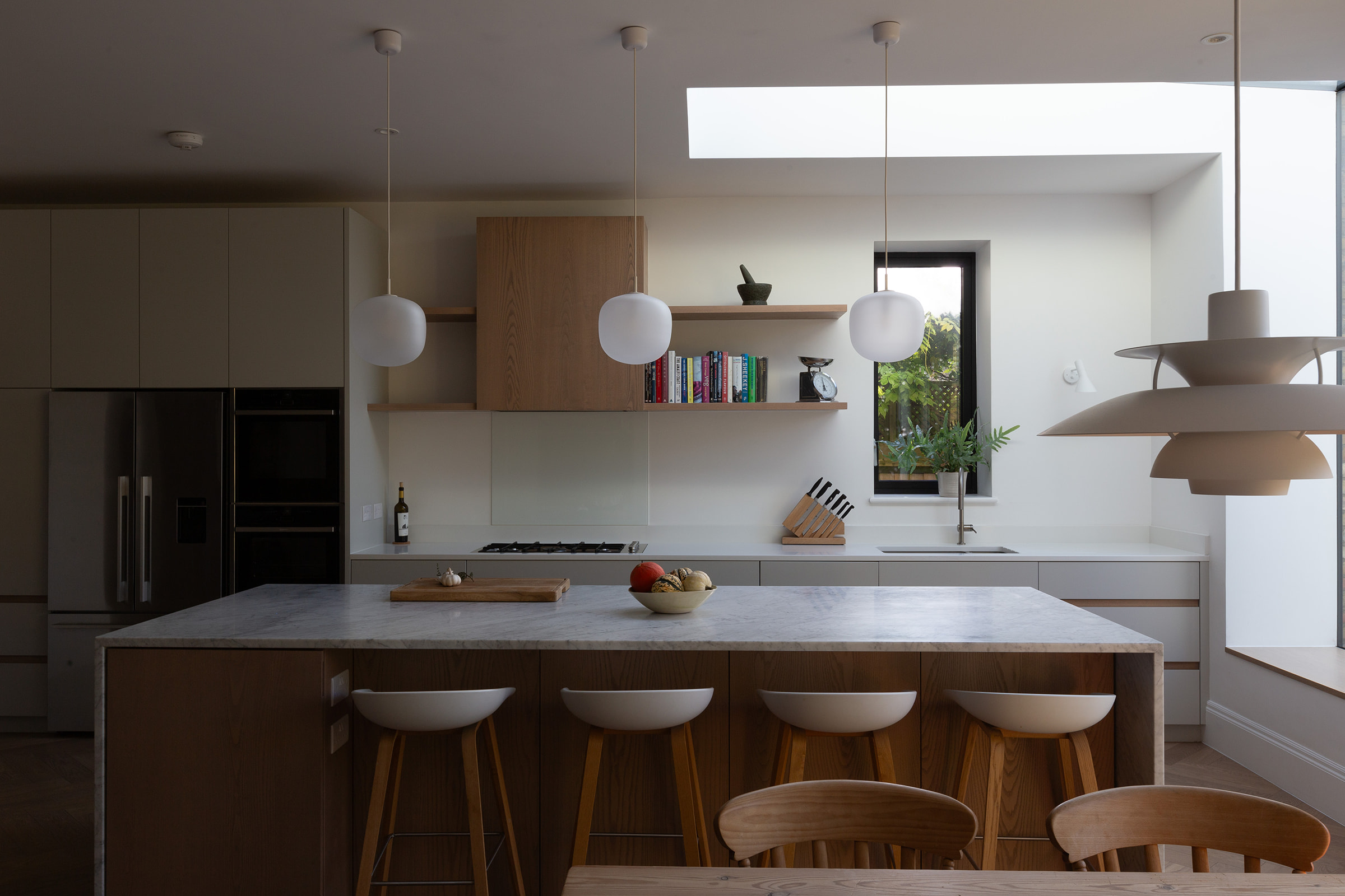 life style photograph of a modern kitchen bathed in natural light.