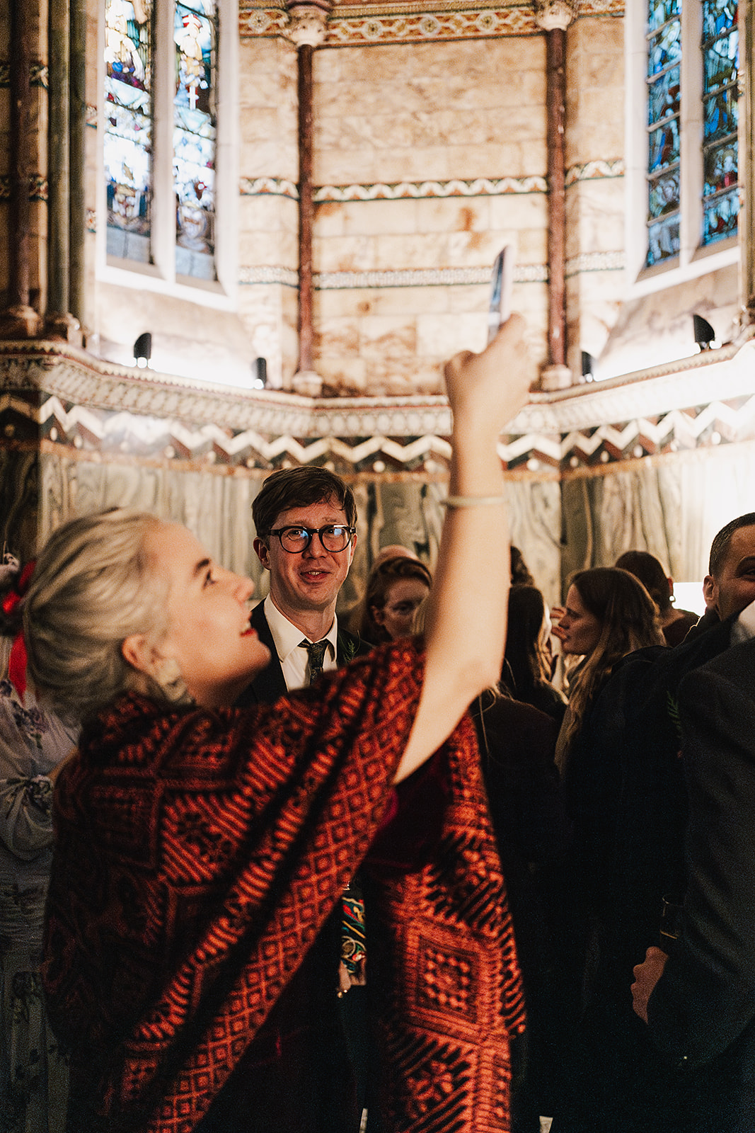 candid moment at Fitzrovia Chapel by Lisa Jane Photography