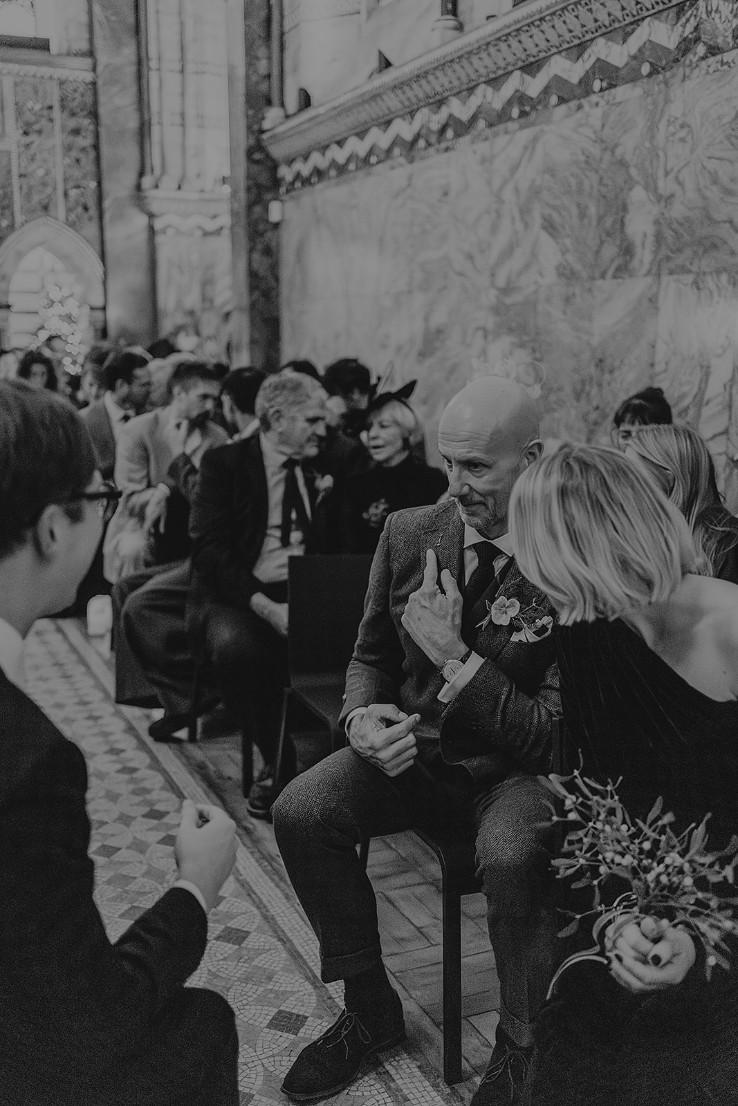 guest at Fitzrovia chapel wedding ceremony | Modern Wedding Photography by Lisa Jane Photography