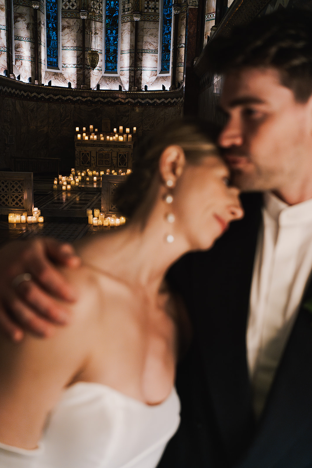 intimate wedding portrait at Fitzrovia chapel | Modern Wedding Photography by Lisa Jane Photography