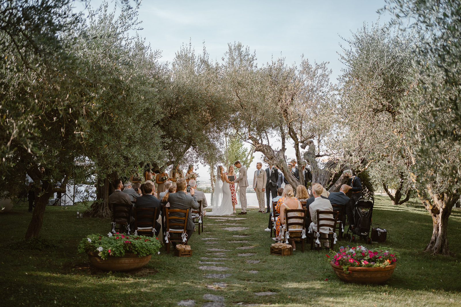 Ceremony at the olive garden of Villa Cicolina