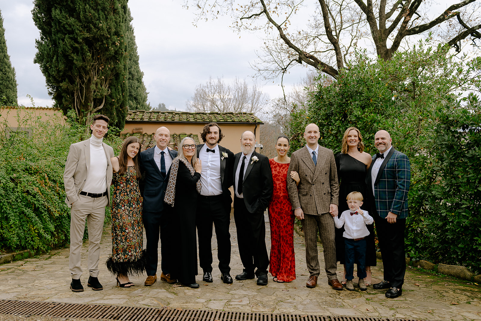 Intimate Winter Wedding in Florence Photography family formal portrait
