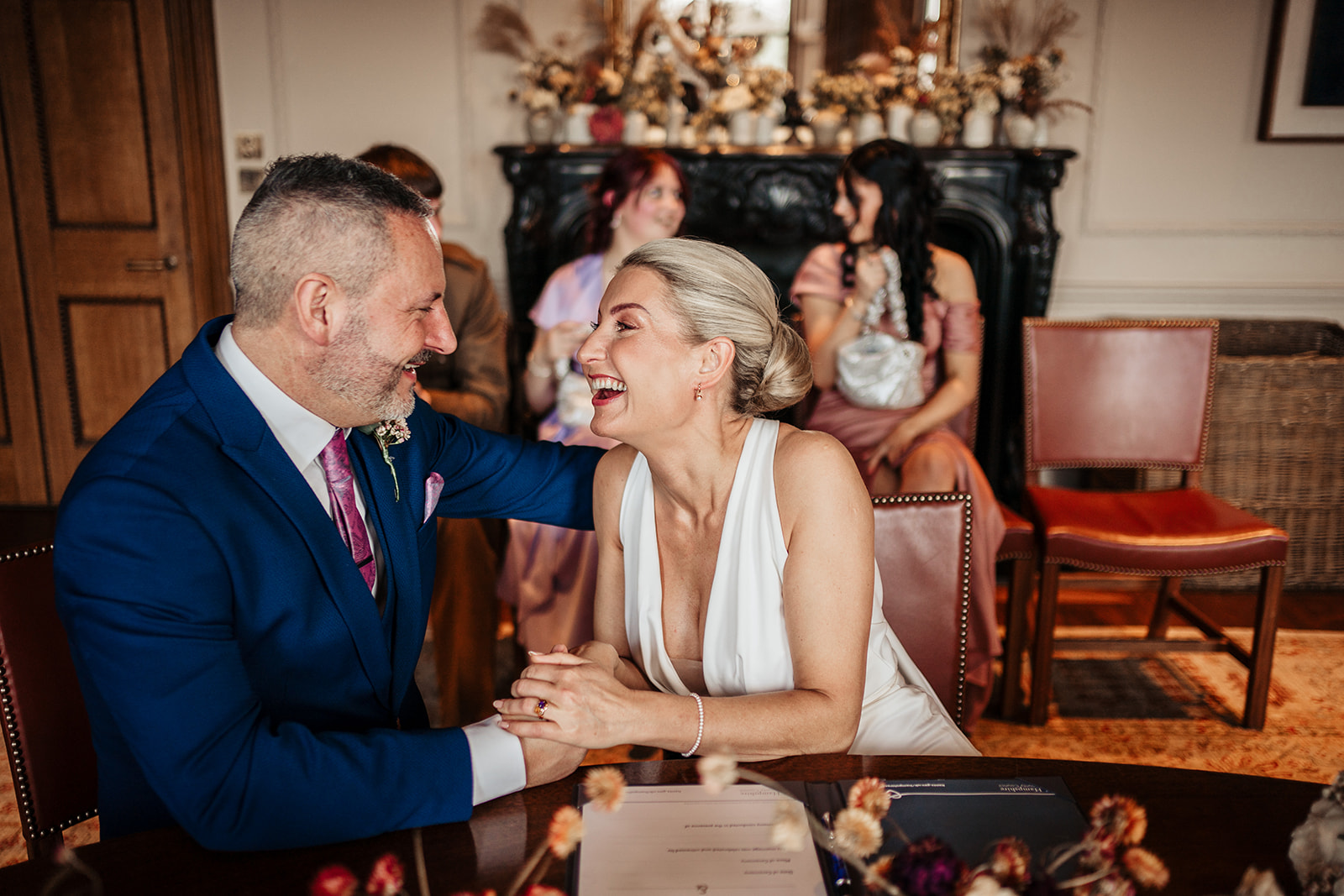 Intimate winter wedding at Heckfield Place