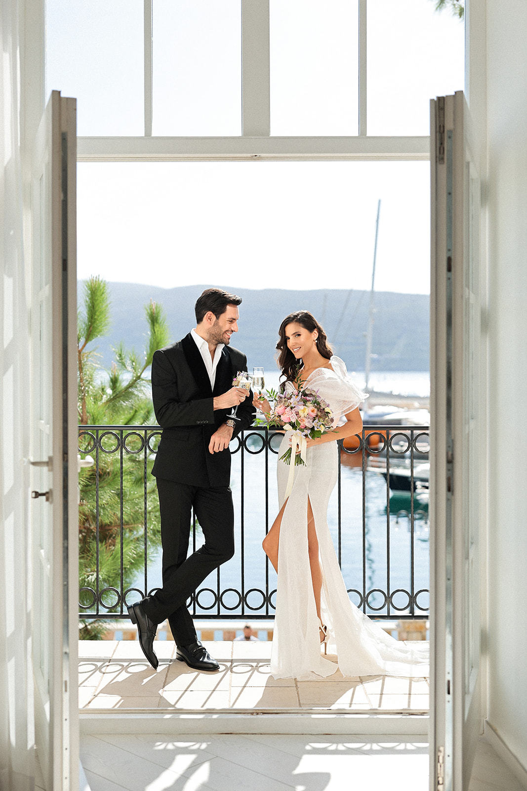 Couple who had their destination wedding in Lazure hotel & marina in Herceg Novi