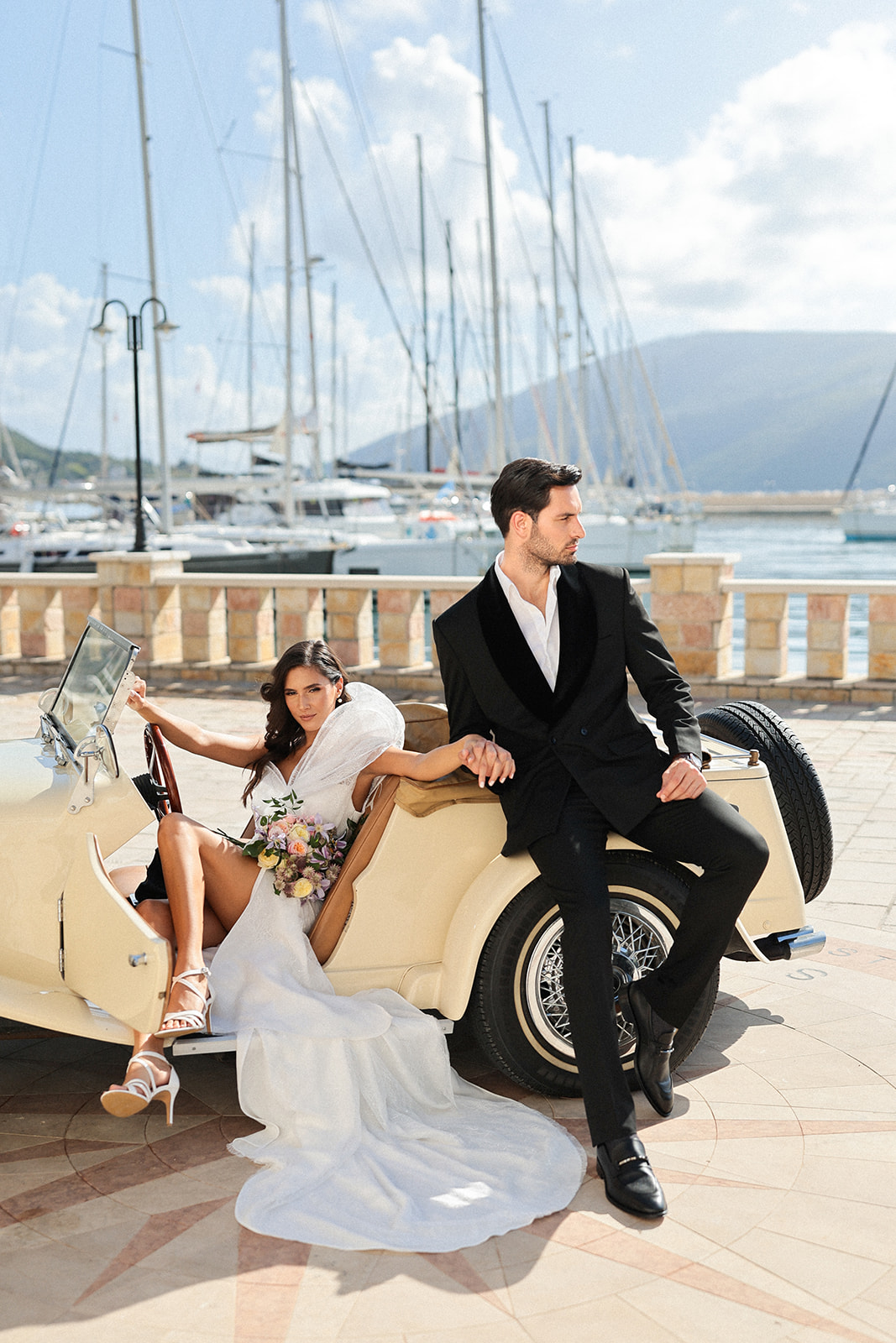 Couple who had their destination wedding in Lazure hotel & marina in Herceg Novi
