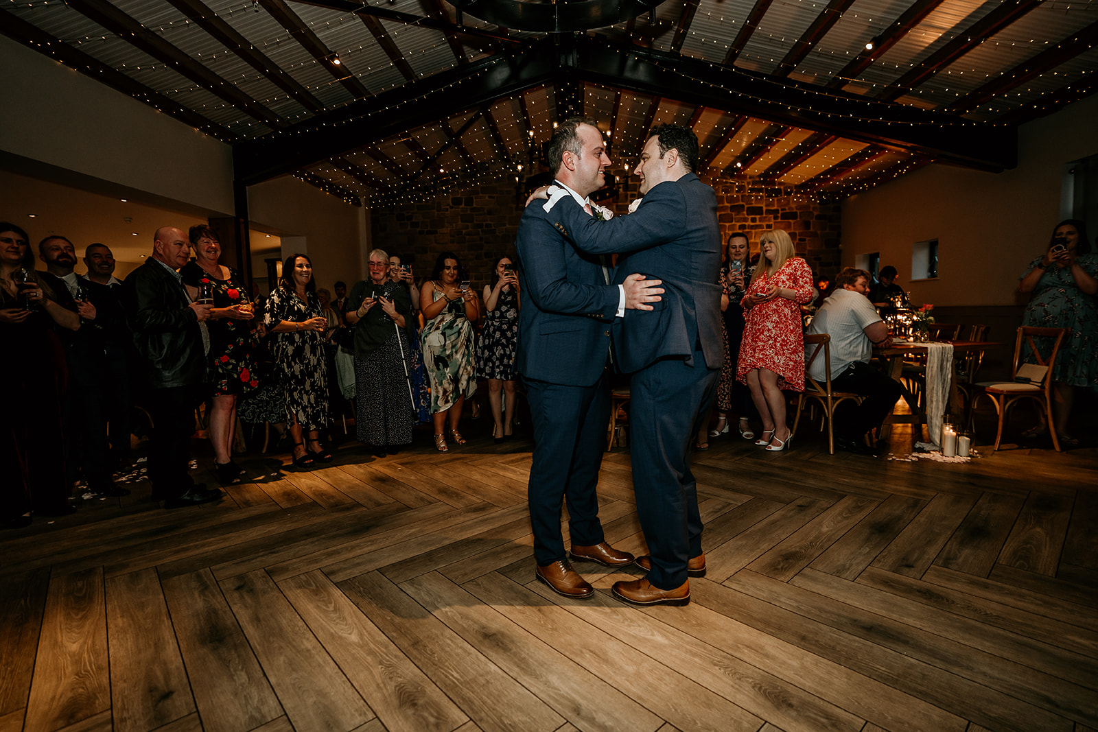 first dance in barn wedding near chesterfield