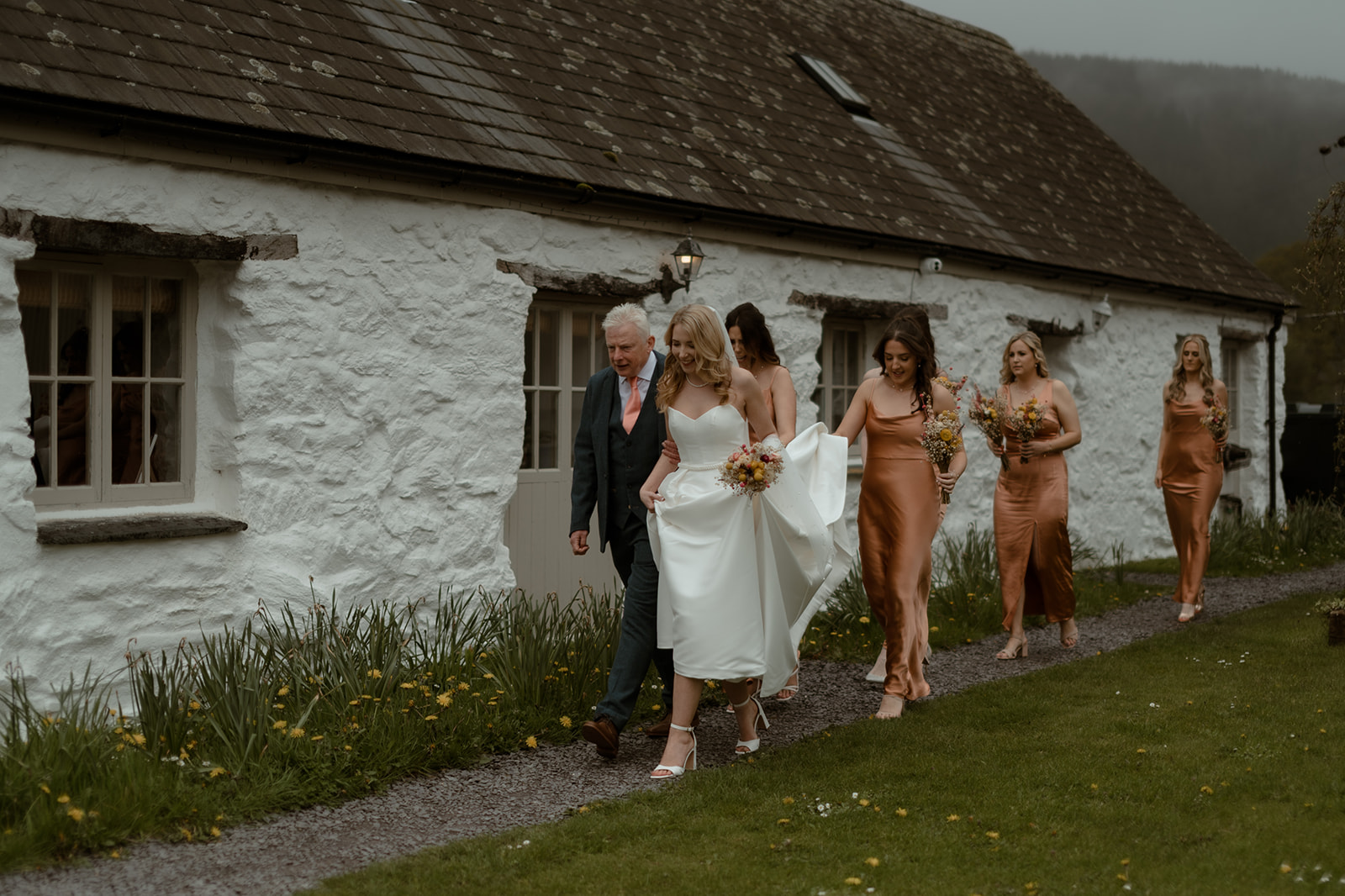Modern wedding photography at Hafod Farm, a picturesque barn wedding venue in Eryri (Snowdonia).