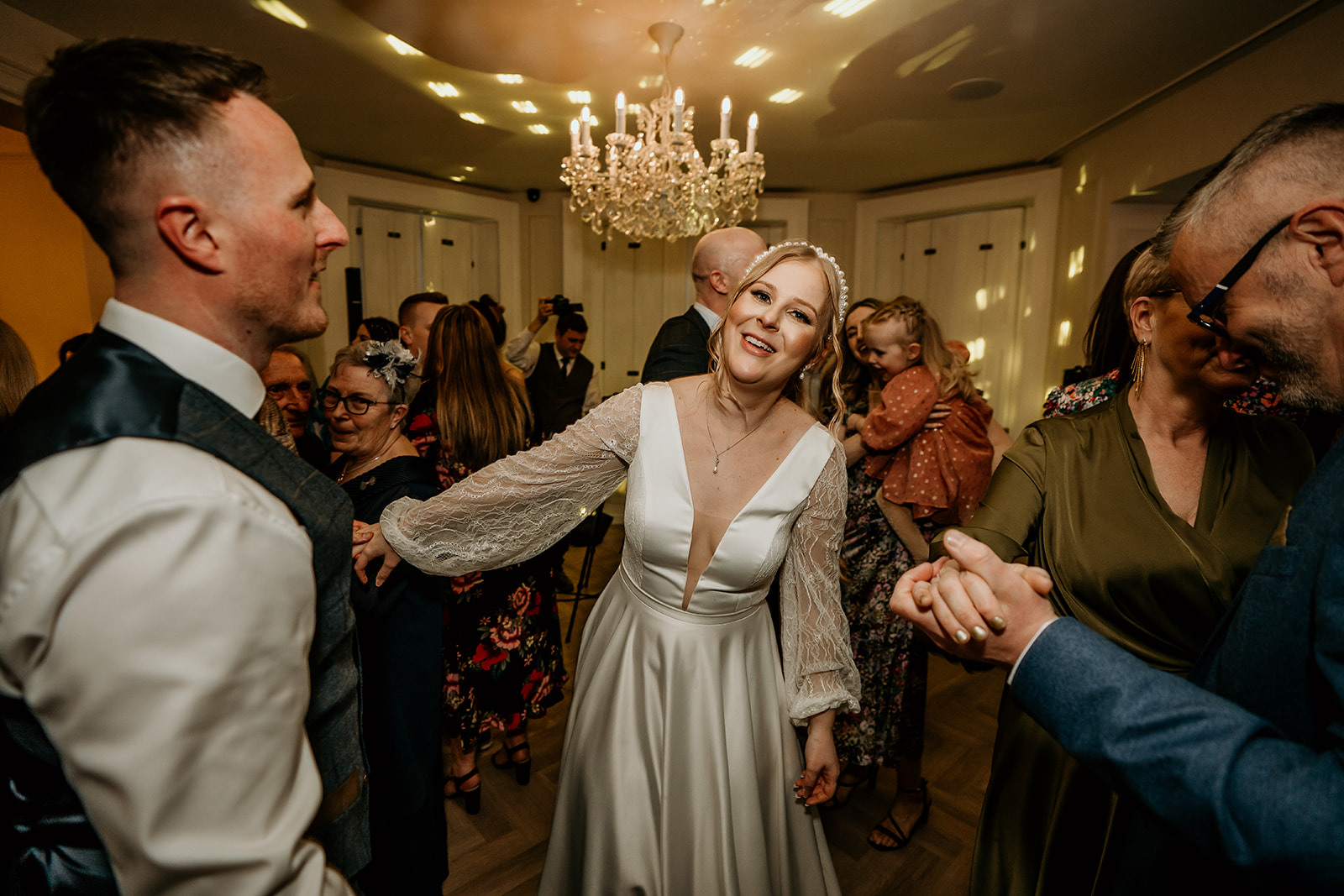 bride and groom dancing at the old vicarage boutique in Southwell