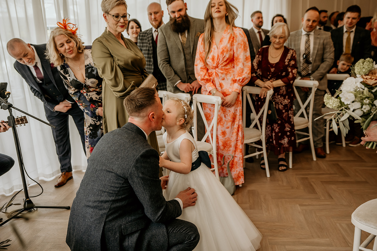 groom with daughter at wedding 