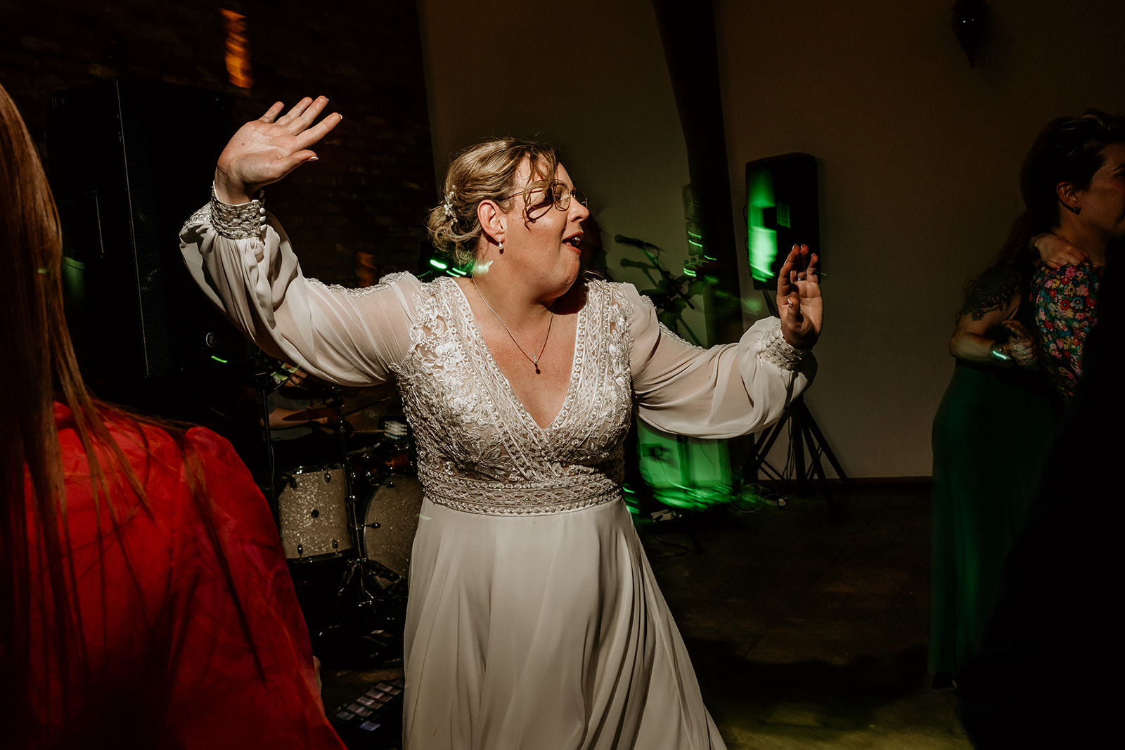 bride dancing on wedding day
