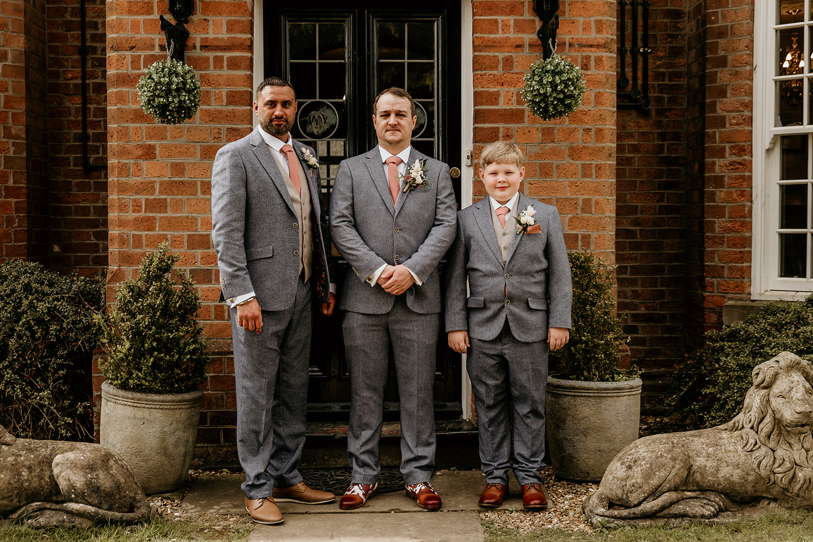 groom and groomsmen at swancar farm wedding venue